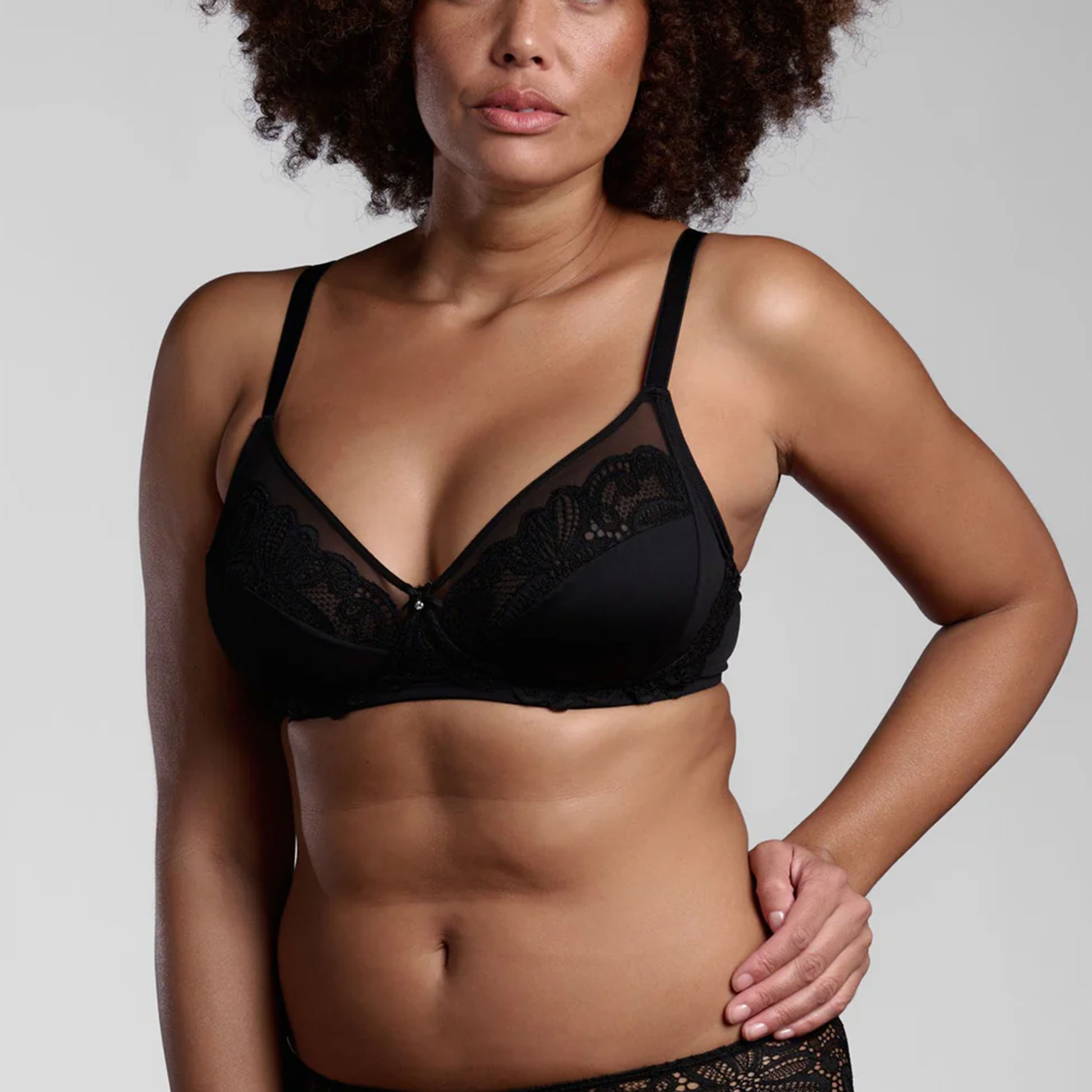Lepel Wire-Free Lace Bra – Allure Black Image