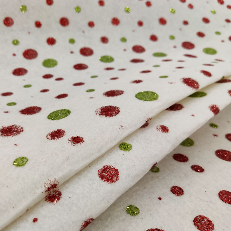 Pannolenci à pois pailletés fond crème H 75 cm