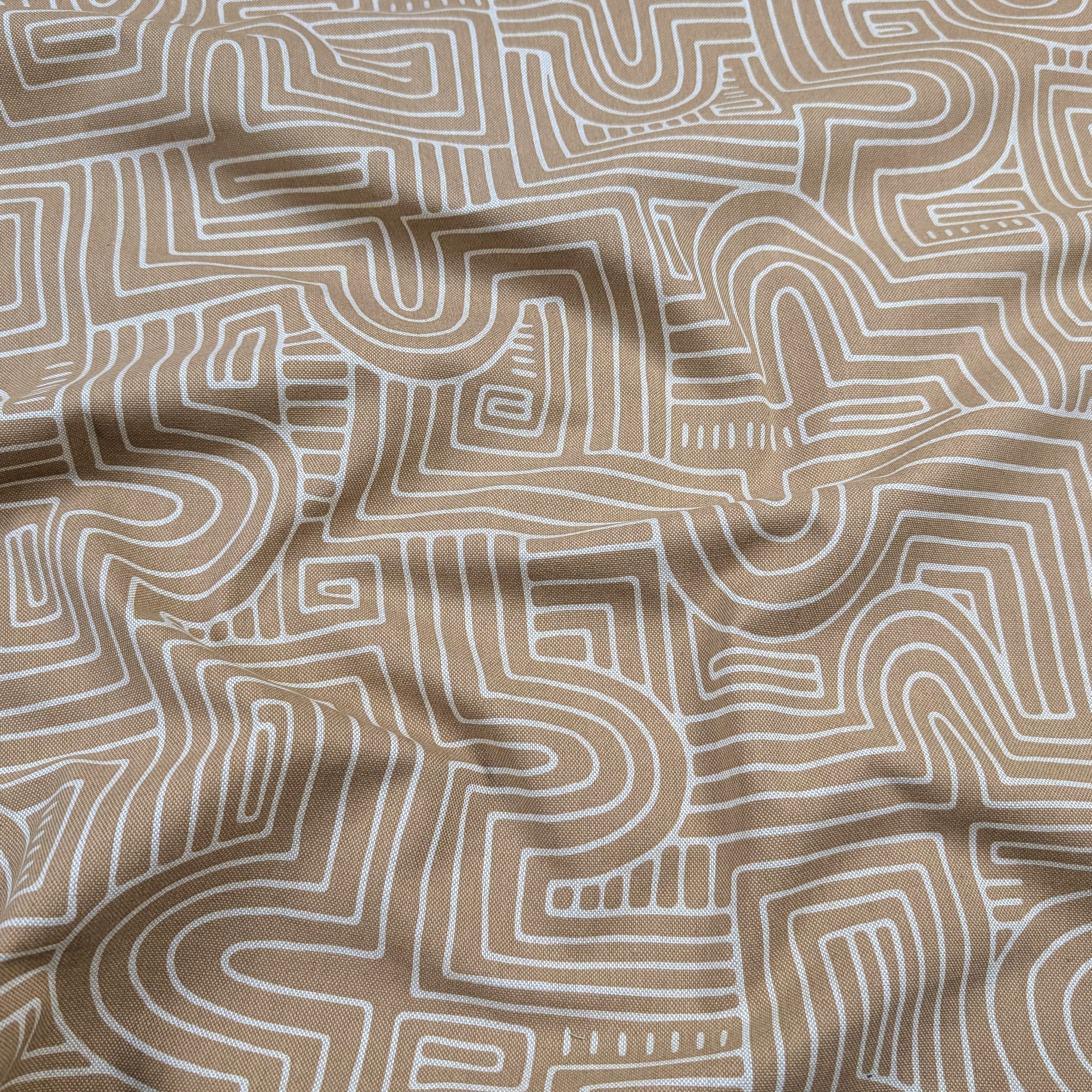 Panama Fabric Labyrinth Background Beige Image