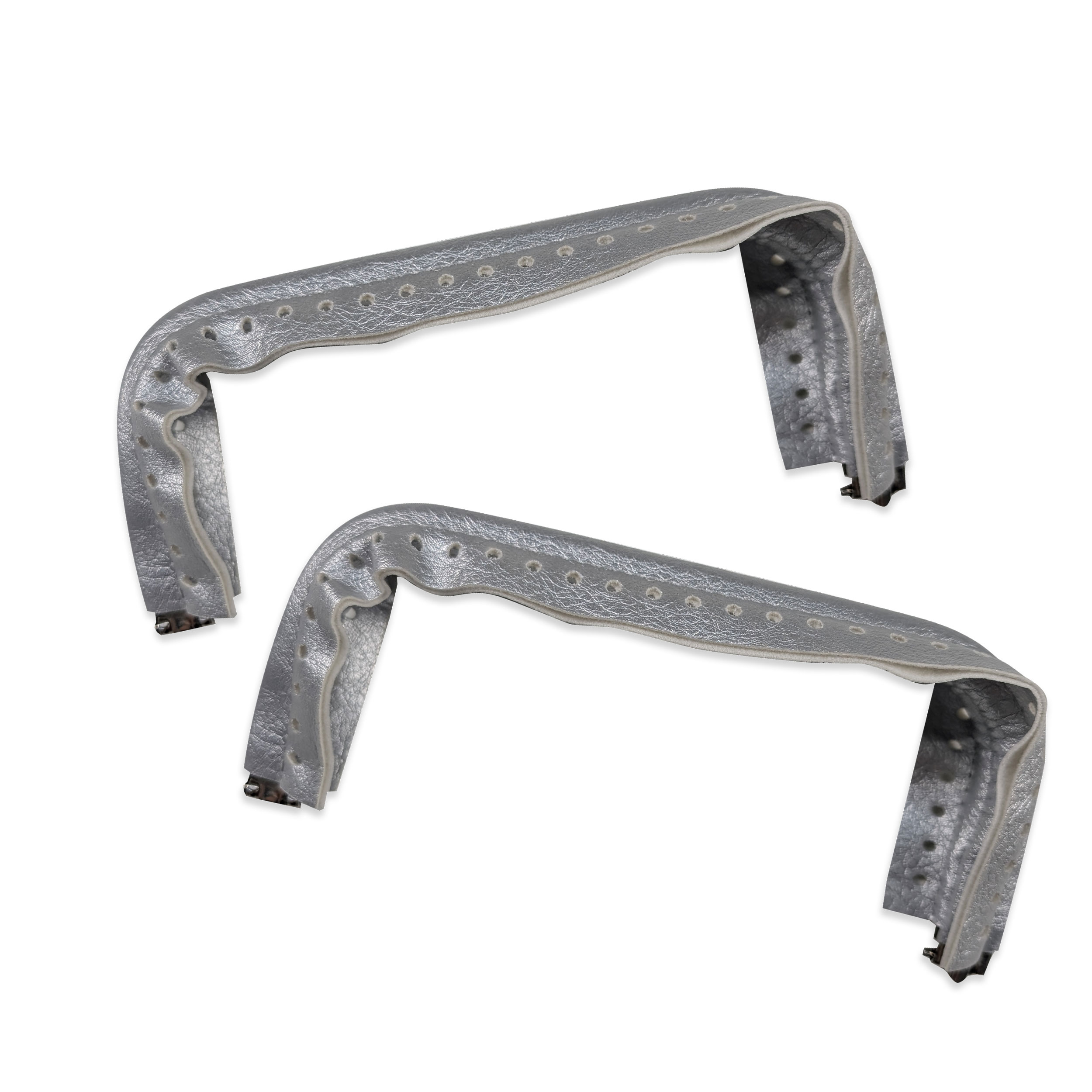 Silver Faux Leather Clutch Bag Closure Image