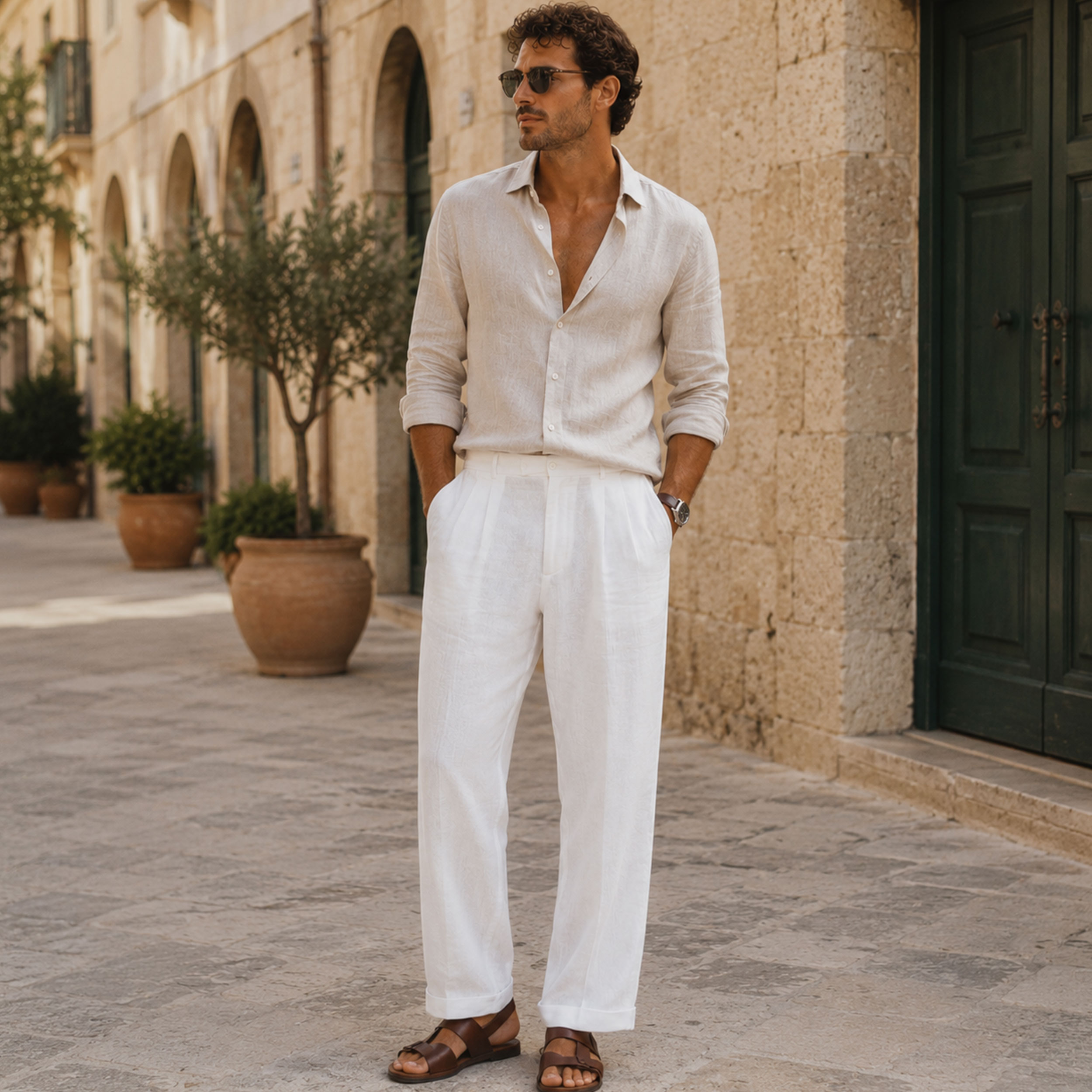 Pure Linen Fashion White Image