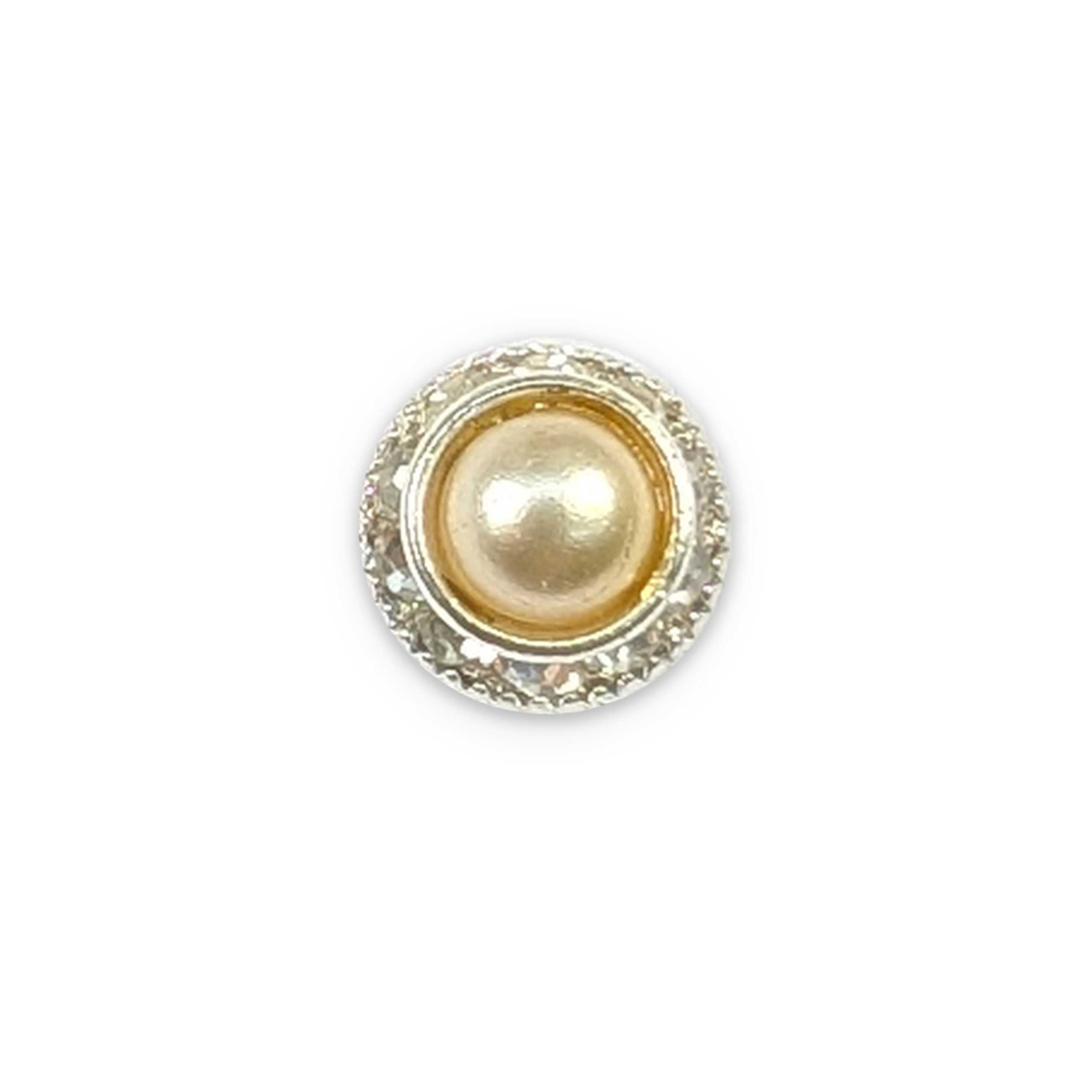 Rhinestone Large Jewel Button with Mother of Pearl Image