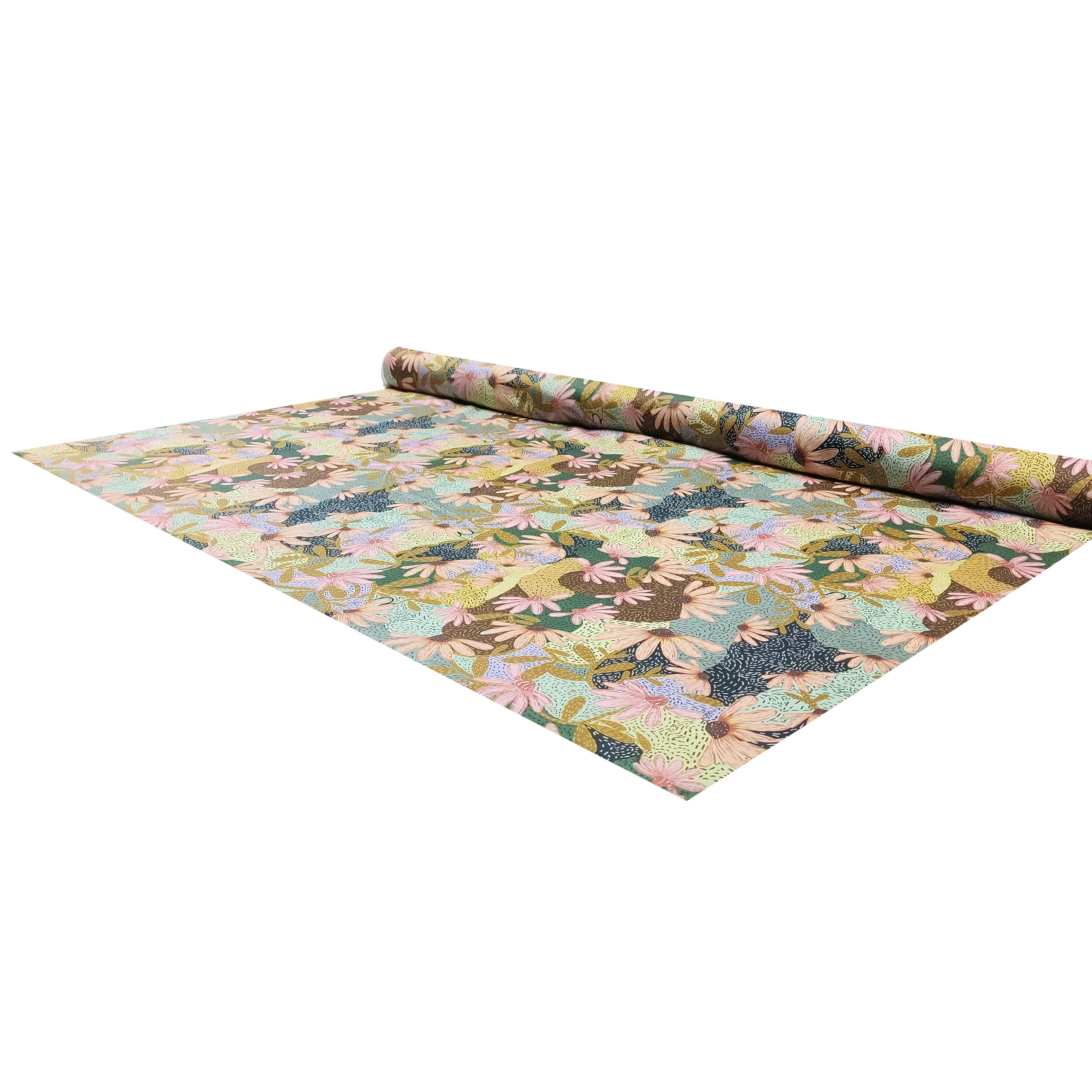 Abstract Floral Fantasy Cotton Satin