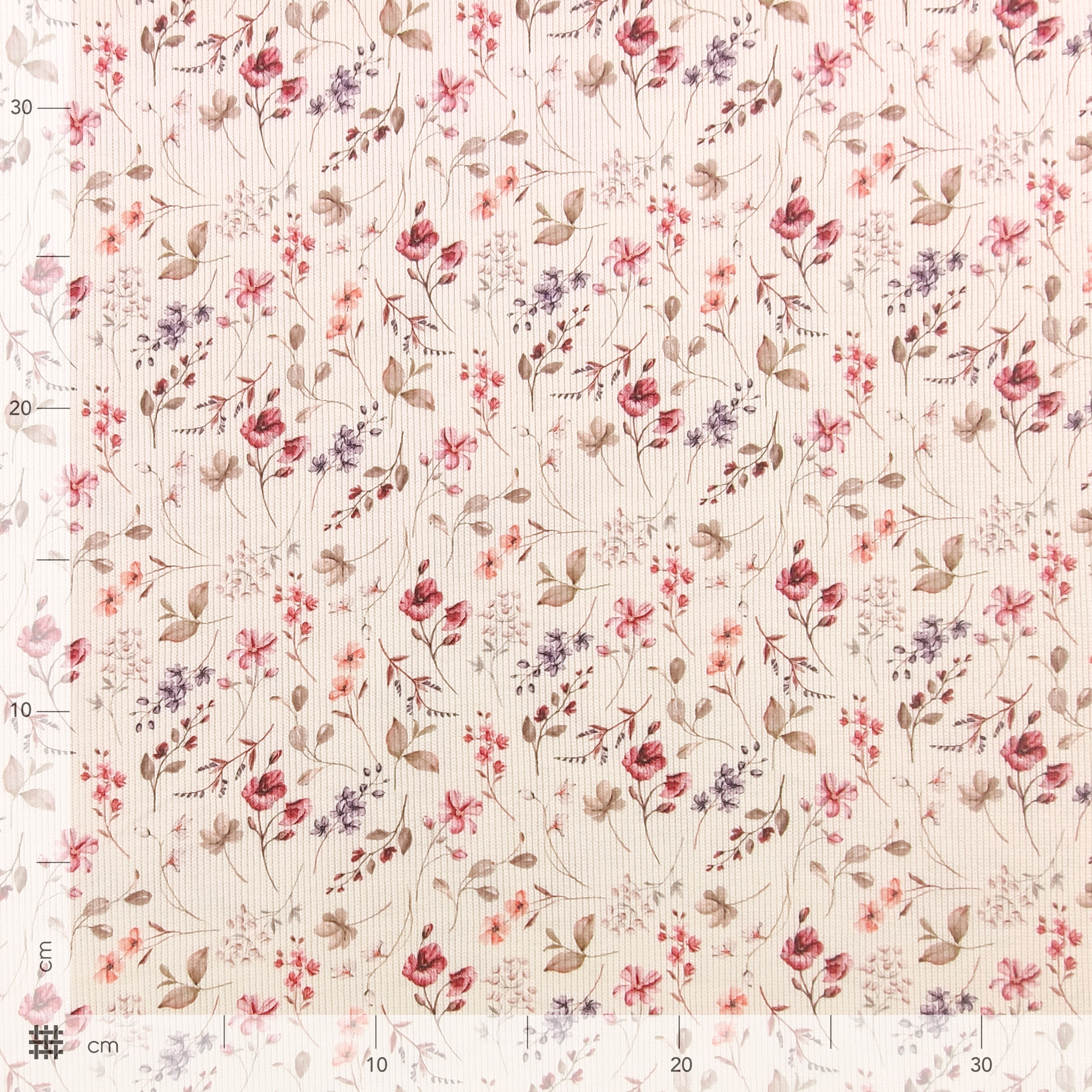 Floral Ribbed Jersey Powder Pink Image