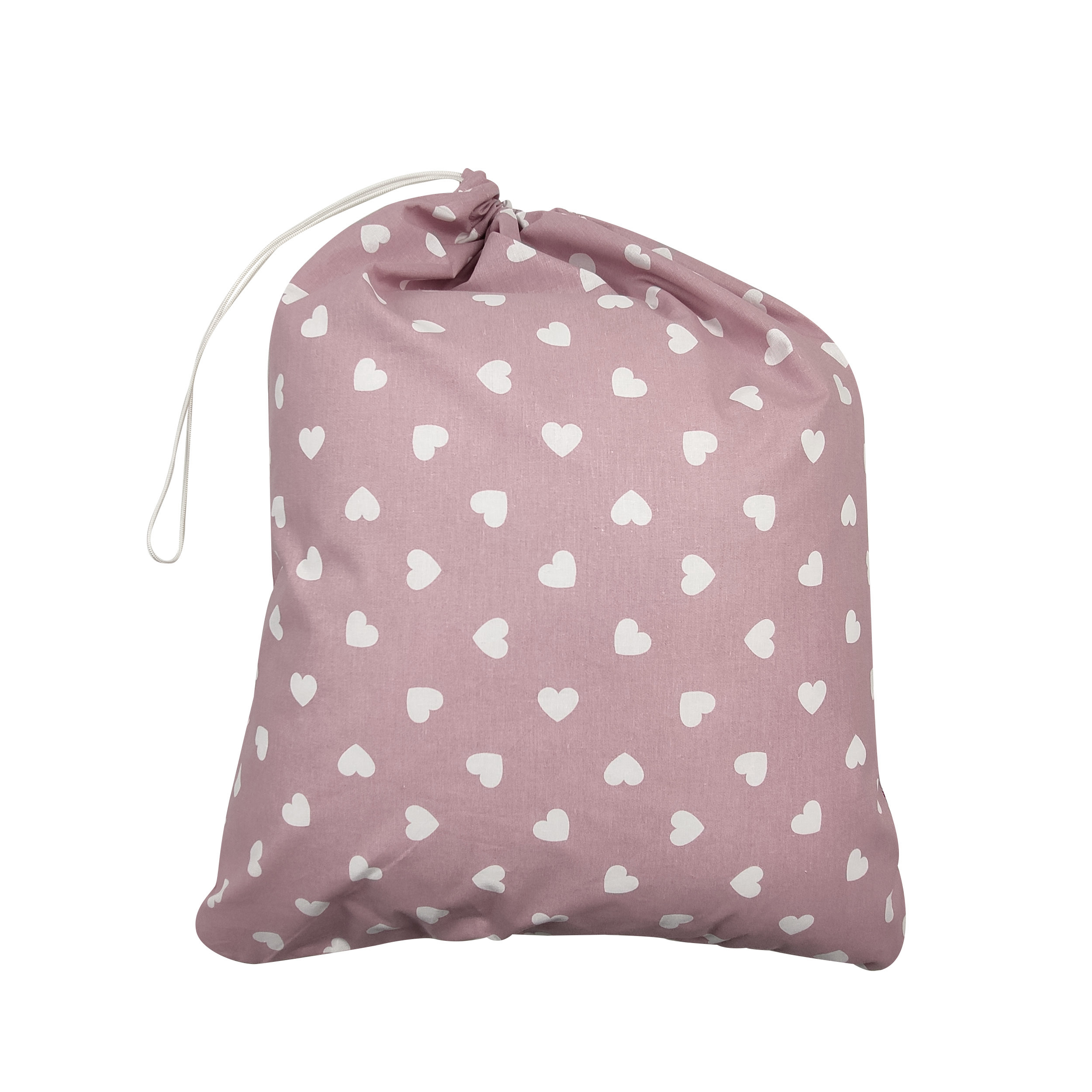 Sac de jardin d'enfants Cœurs blancs sur fond rose antique