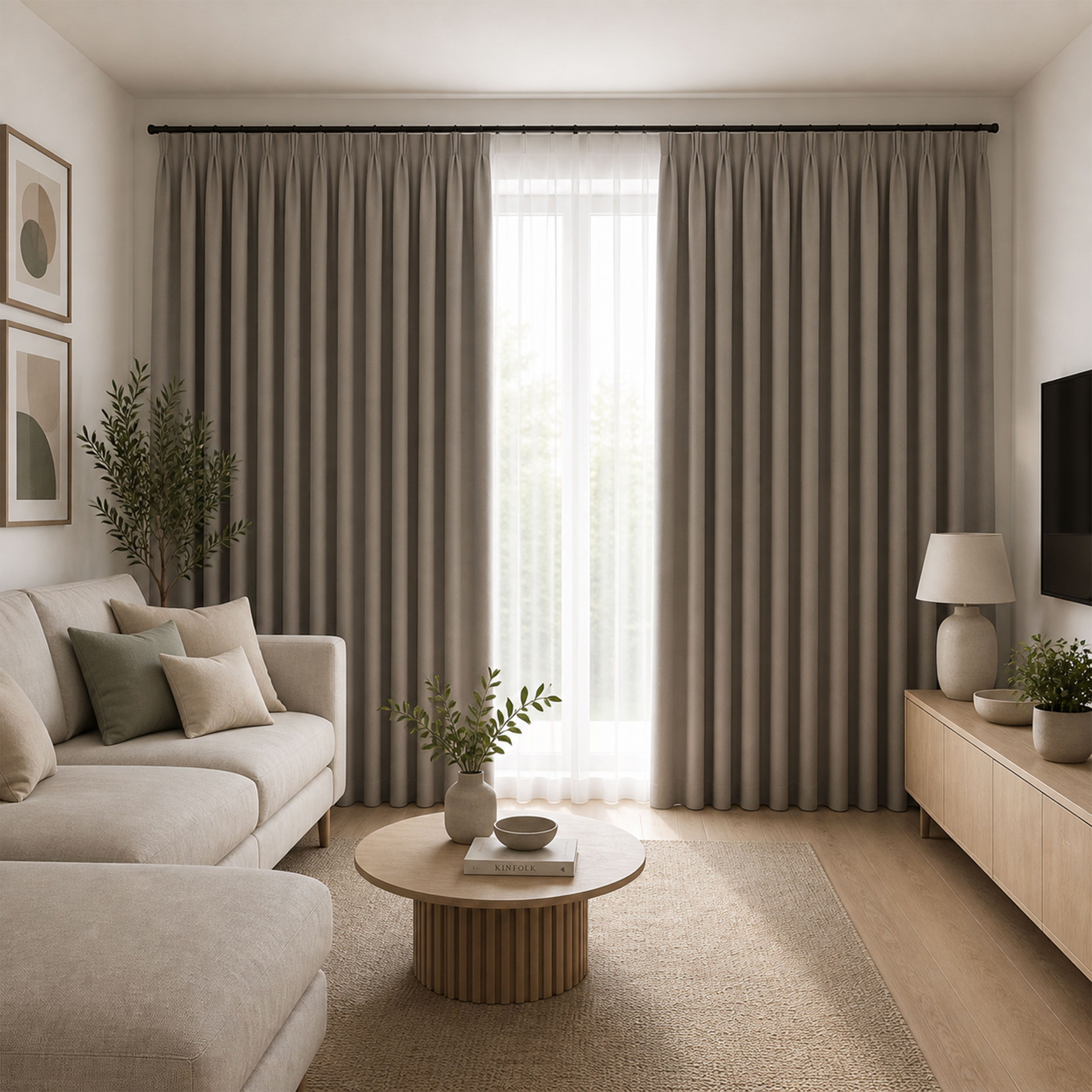 Curtain Fabric Dark 100% Turtledove Image