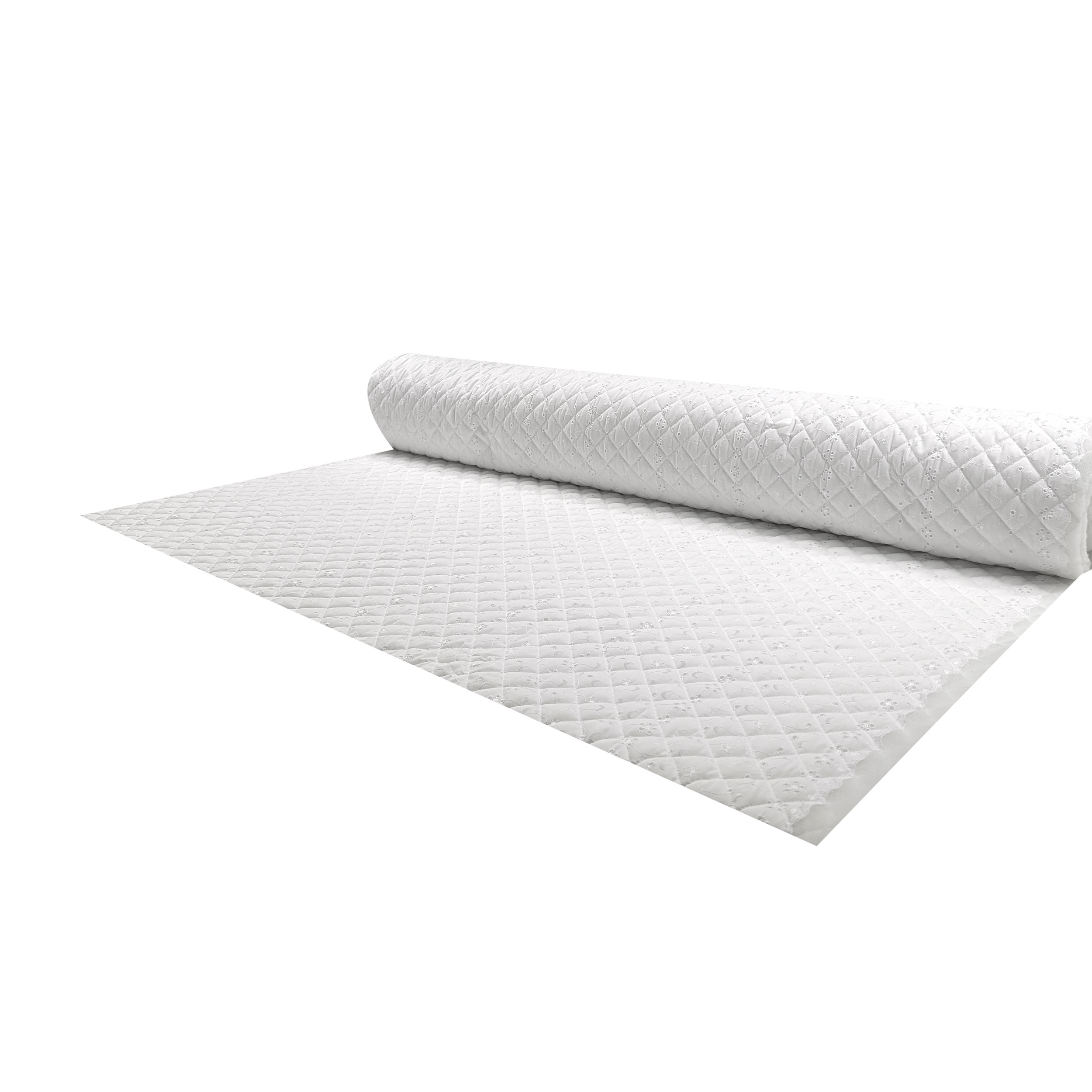 Fabric Quilt Sangallo White Retro Ovatta Image
