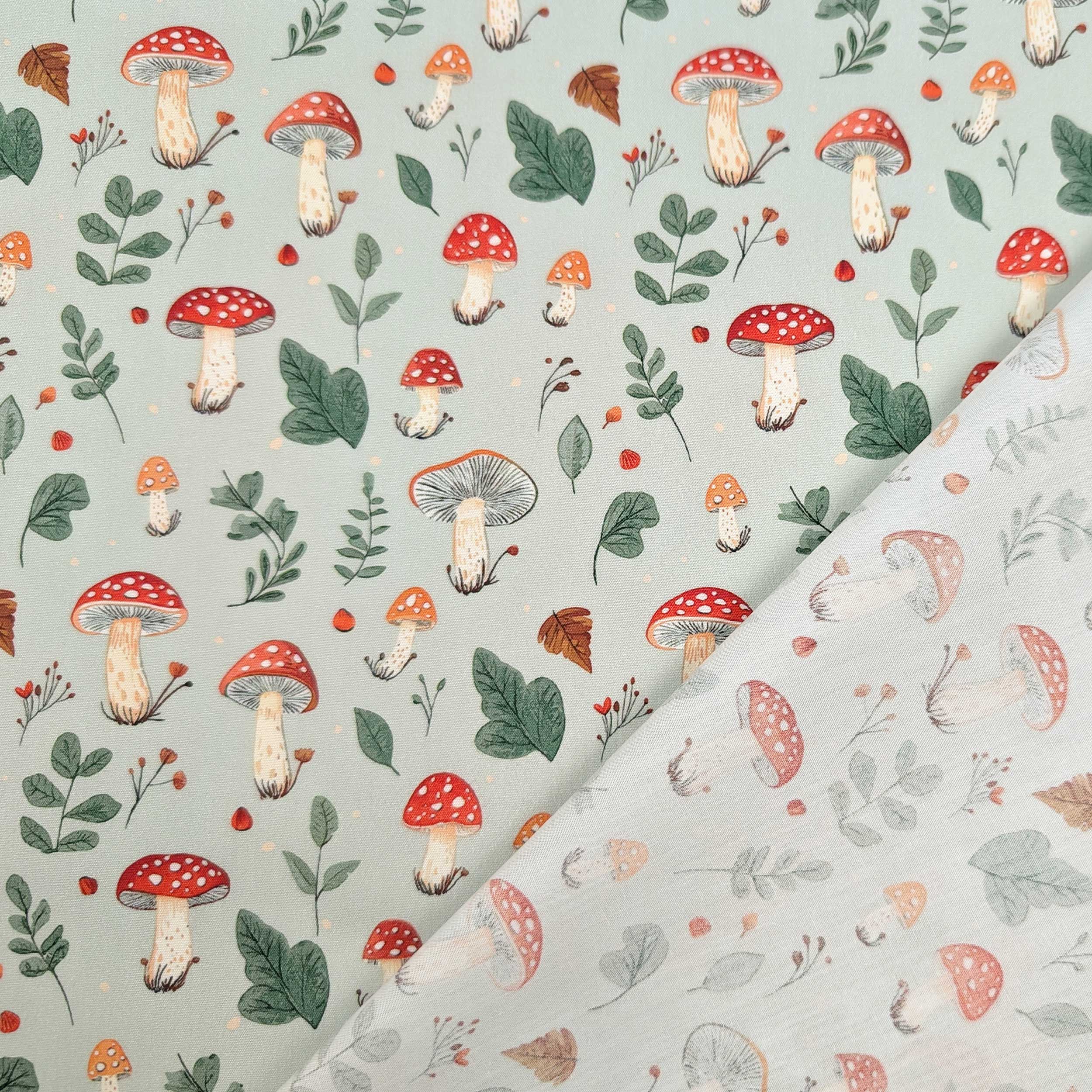 Forest Mushroom Cotton Poplin Image