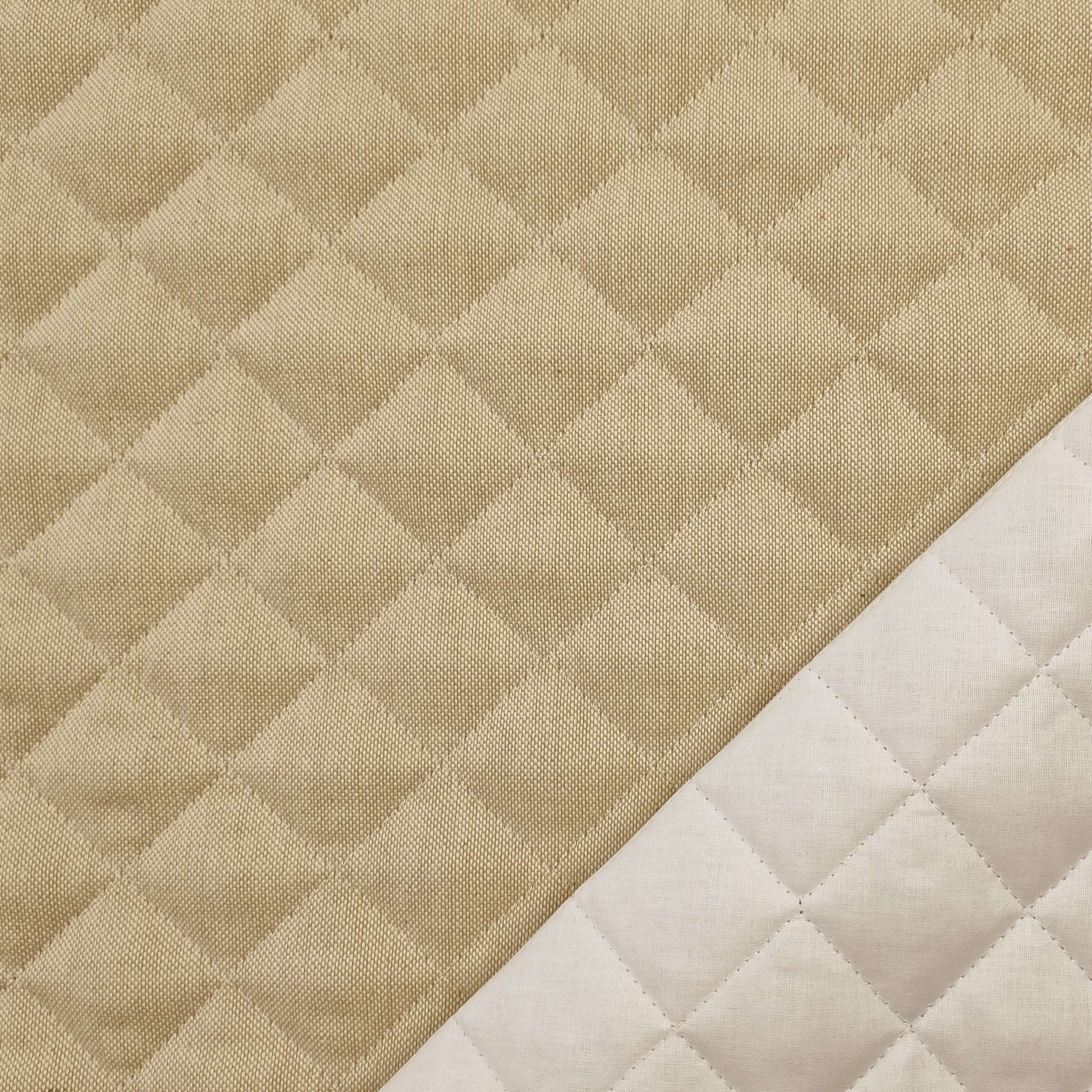 Greige Washed Cotton Blend Quilted Image