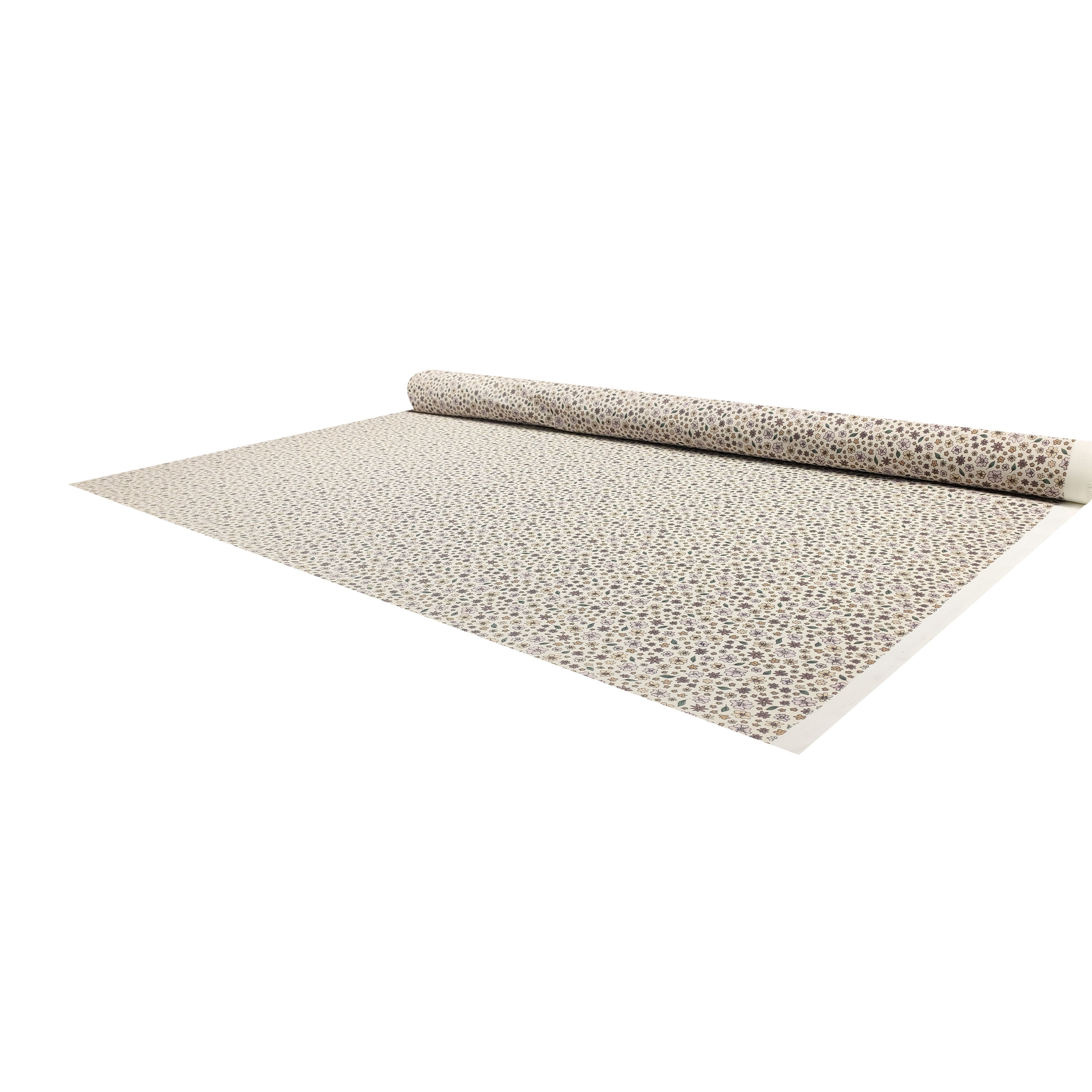 Panama fabric with flowers cream background