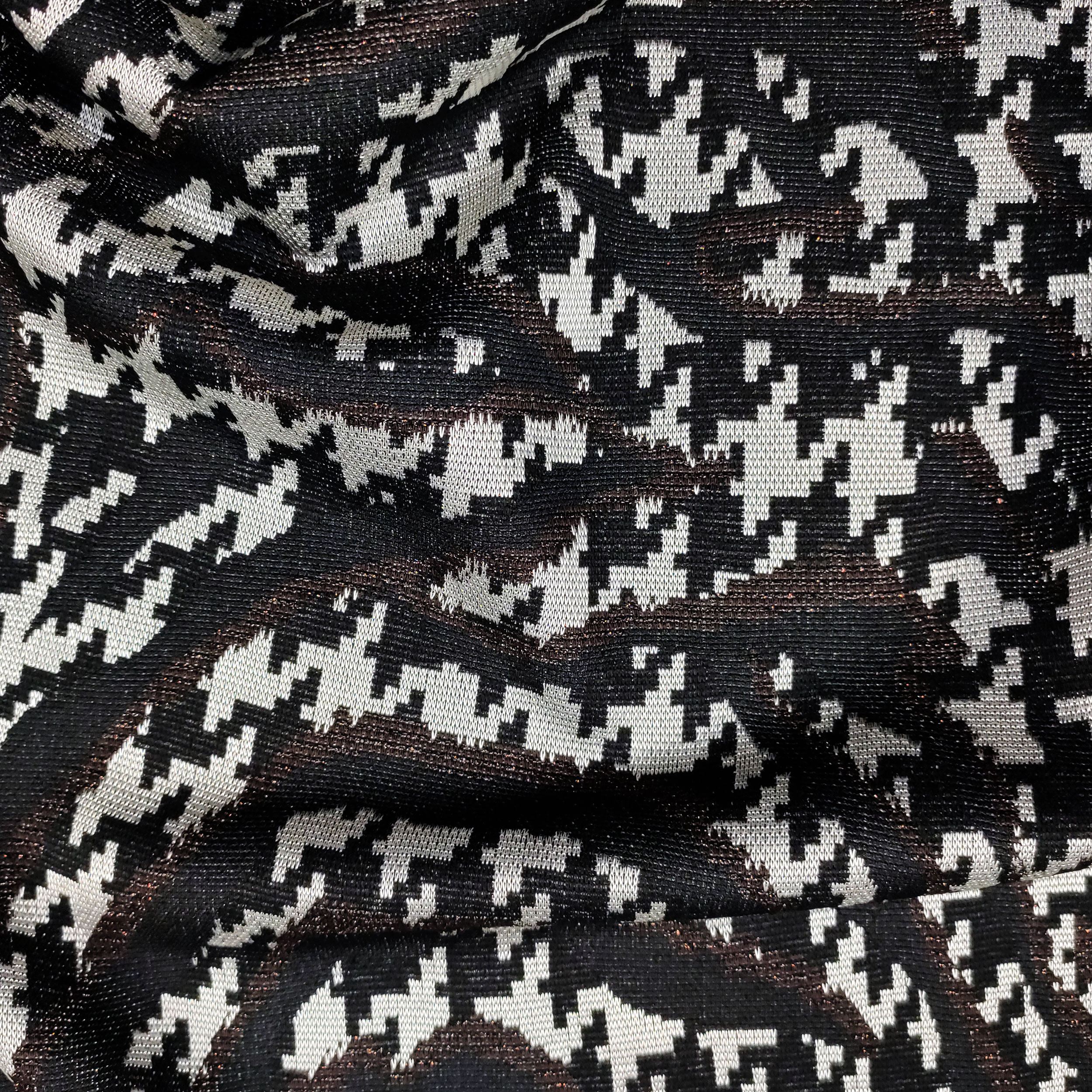 Maillot pied-de-poule à motif zébré Argent