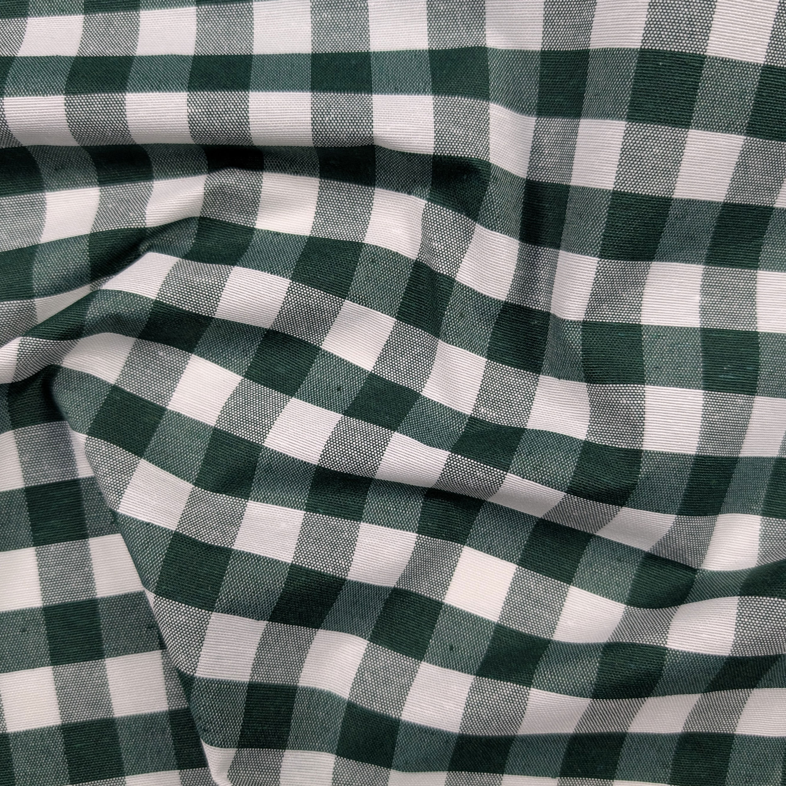 Green Check Resin Tablecloth Fabric Image