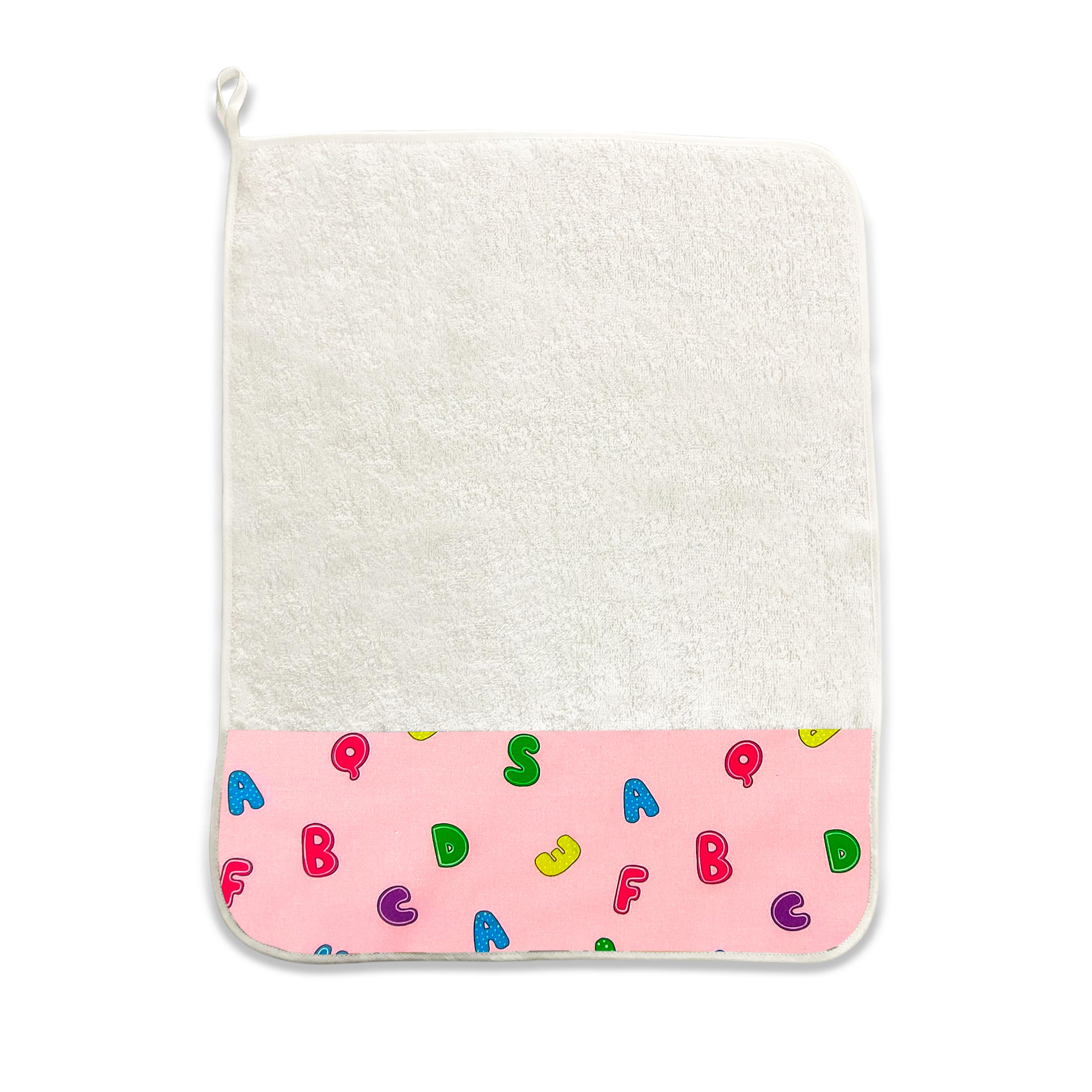 Serviette Alphabet Fond Rose Image