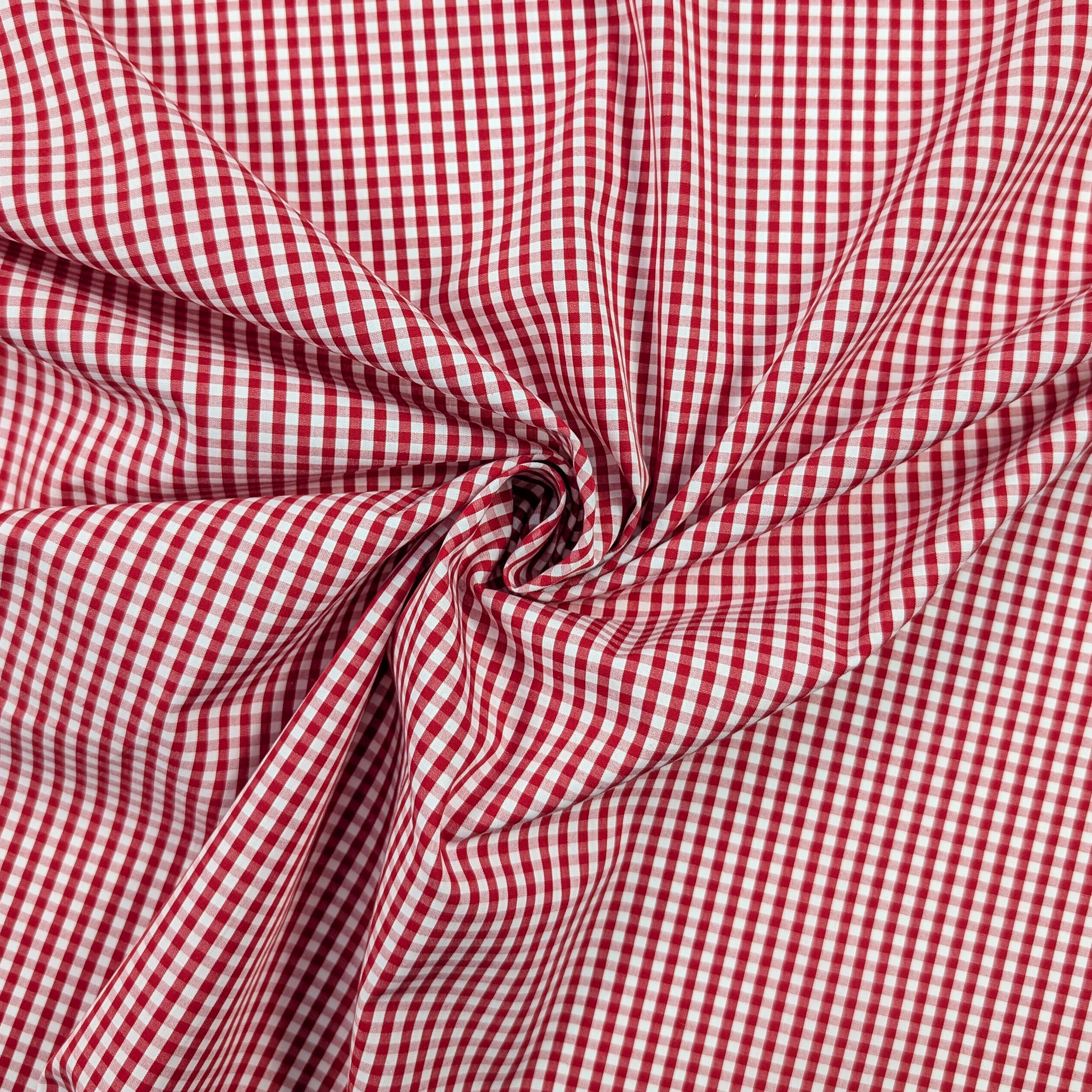 Red Quadrettini Shirting Cotton Image