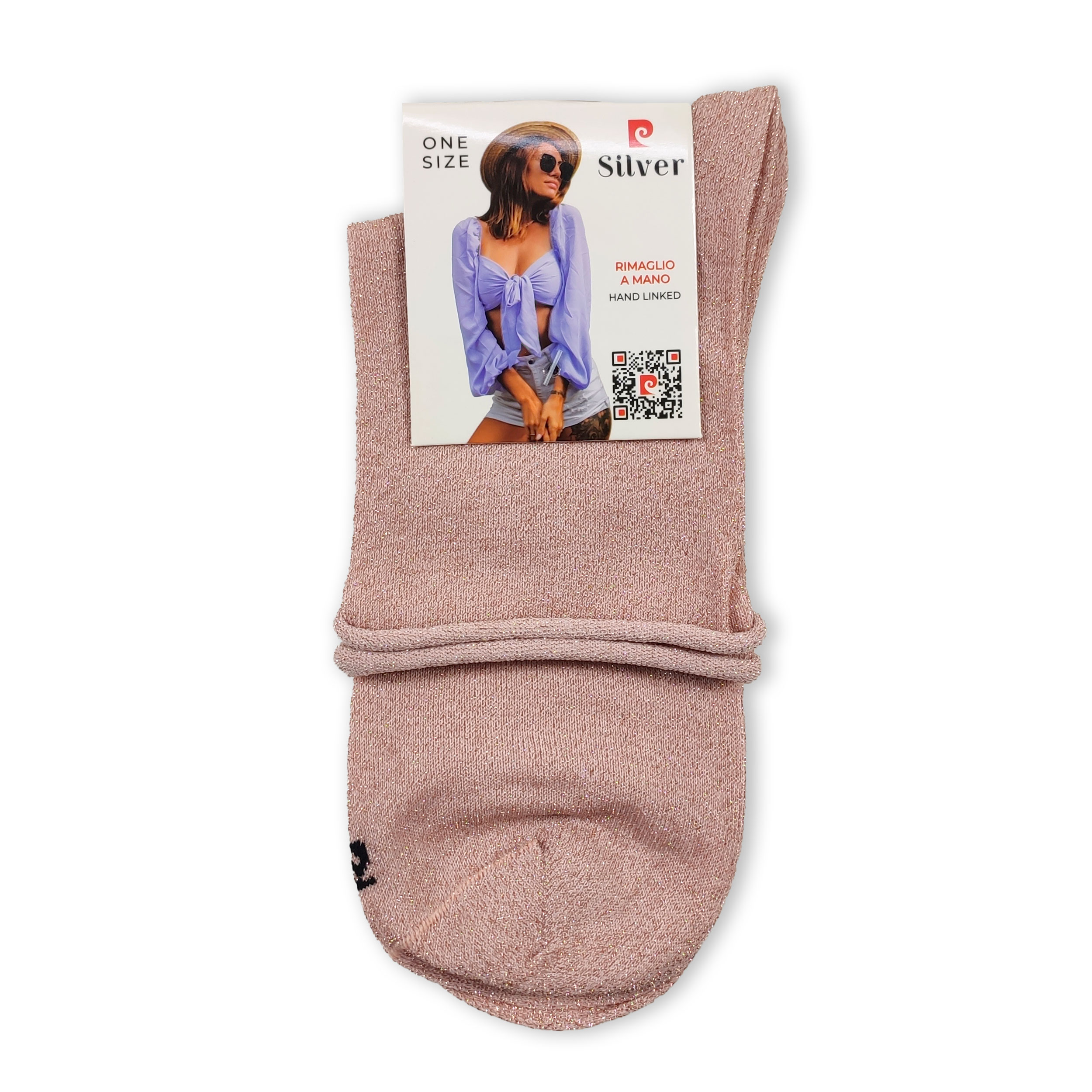 Lurex short socks without elastic