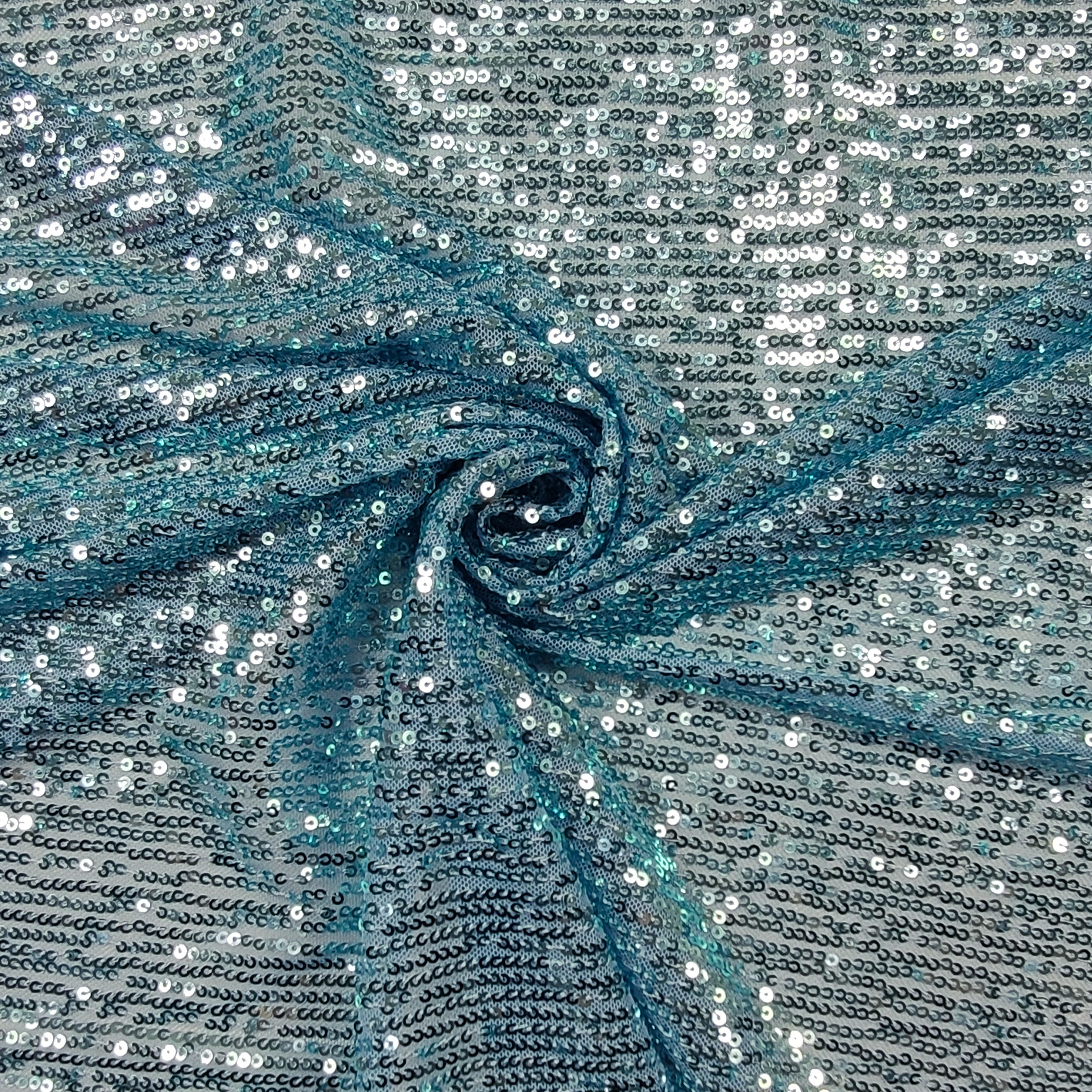Tissu à paillettes bleu