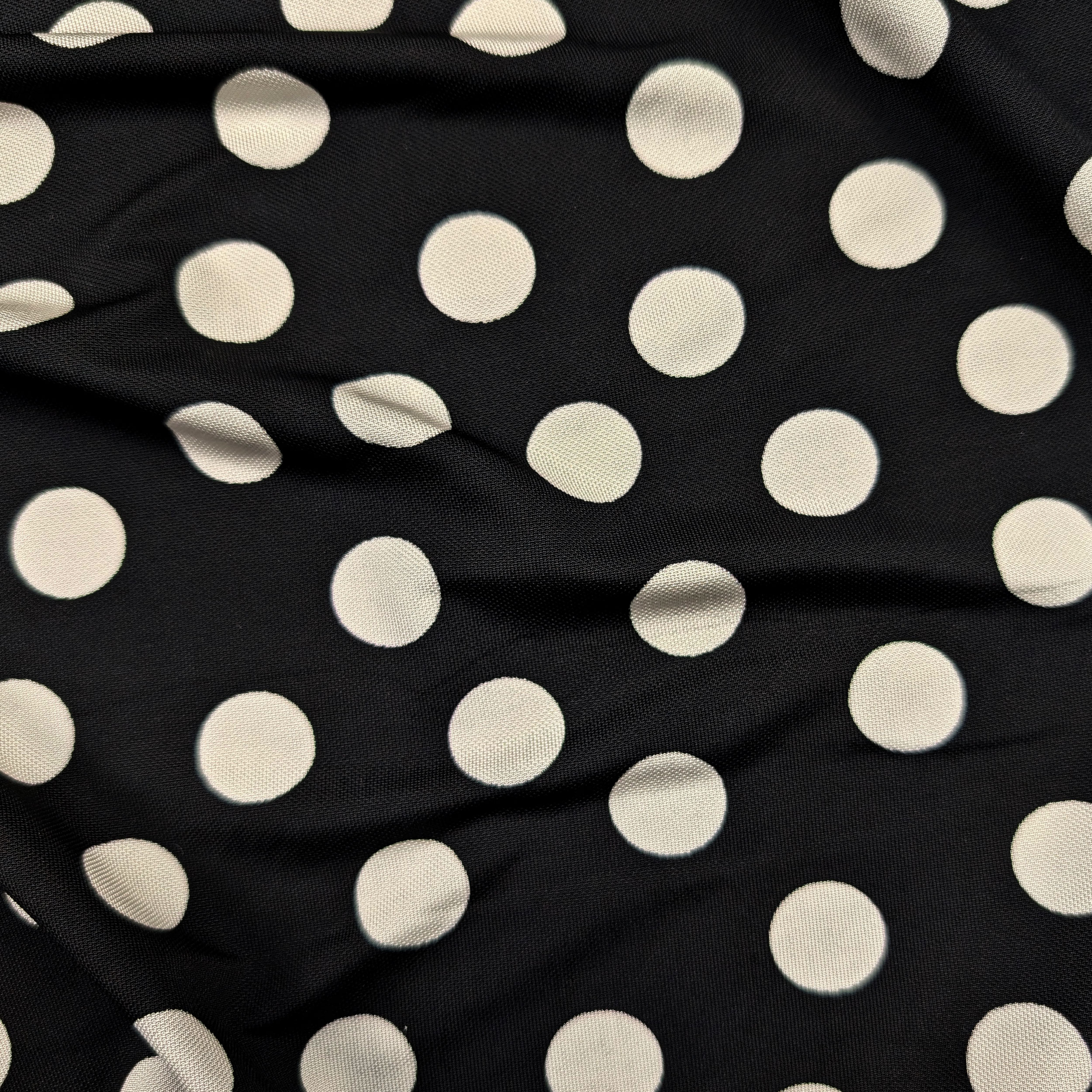 Viscose jersey White polka dots