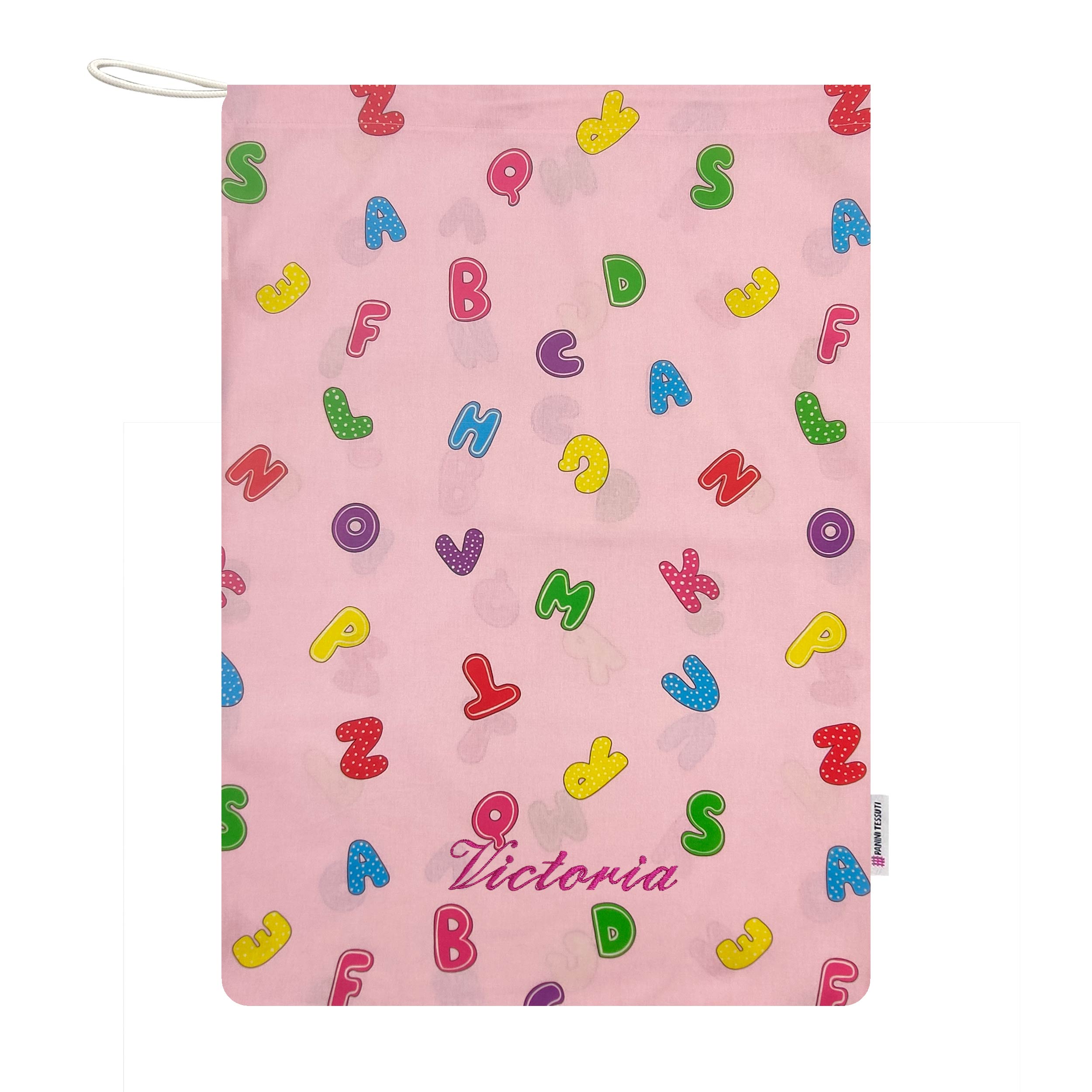 Sac de jardin d'enfants Alphabet fond rose