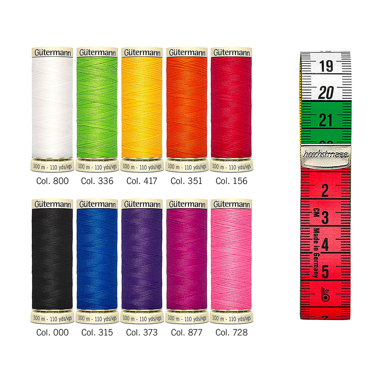 Gutermann Overlock 10 bobinas con cinta métrica de sastre