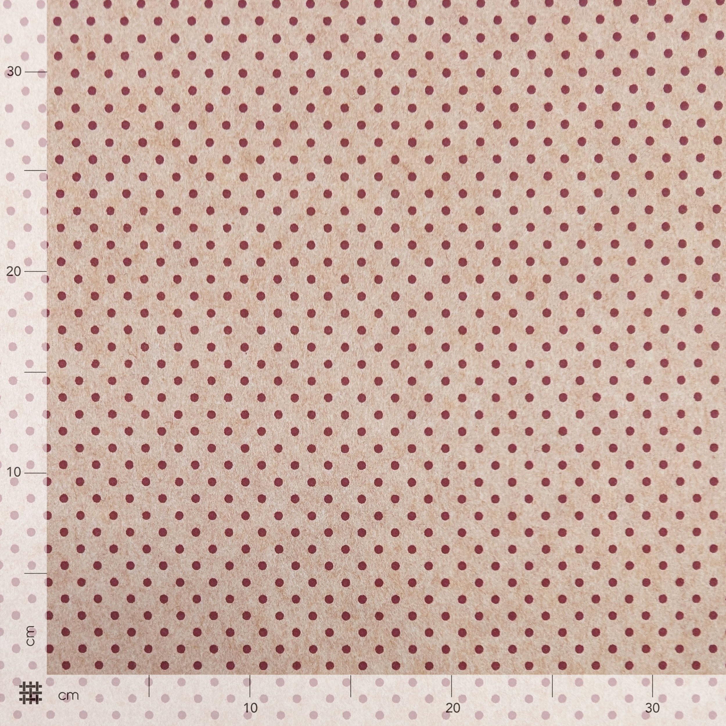 Soft Thin Felt - Burgundy Small Dots Image