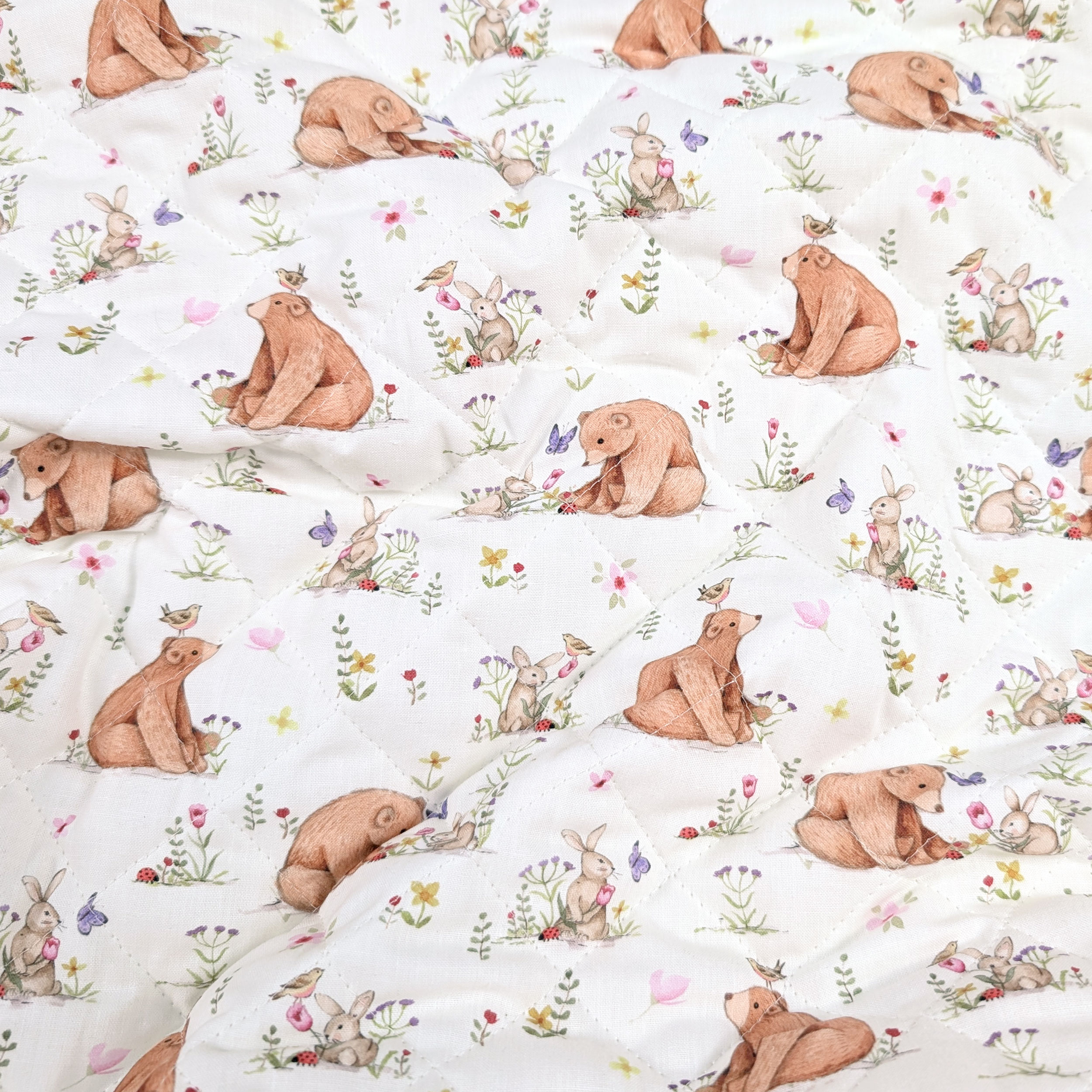 Quilted Fabric Bears and Rabbits Image