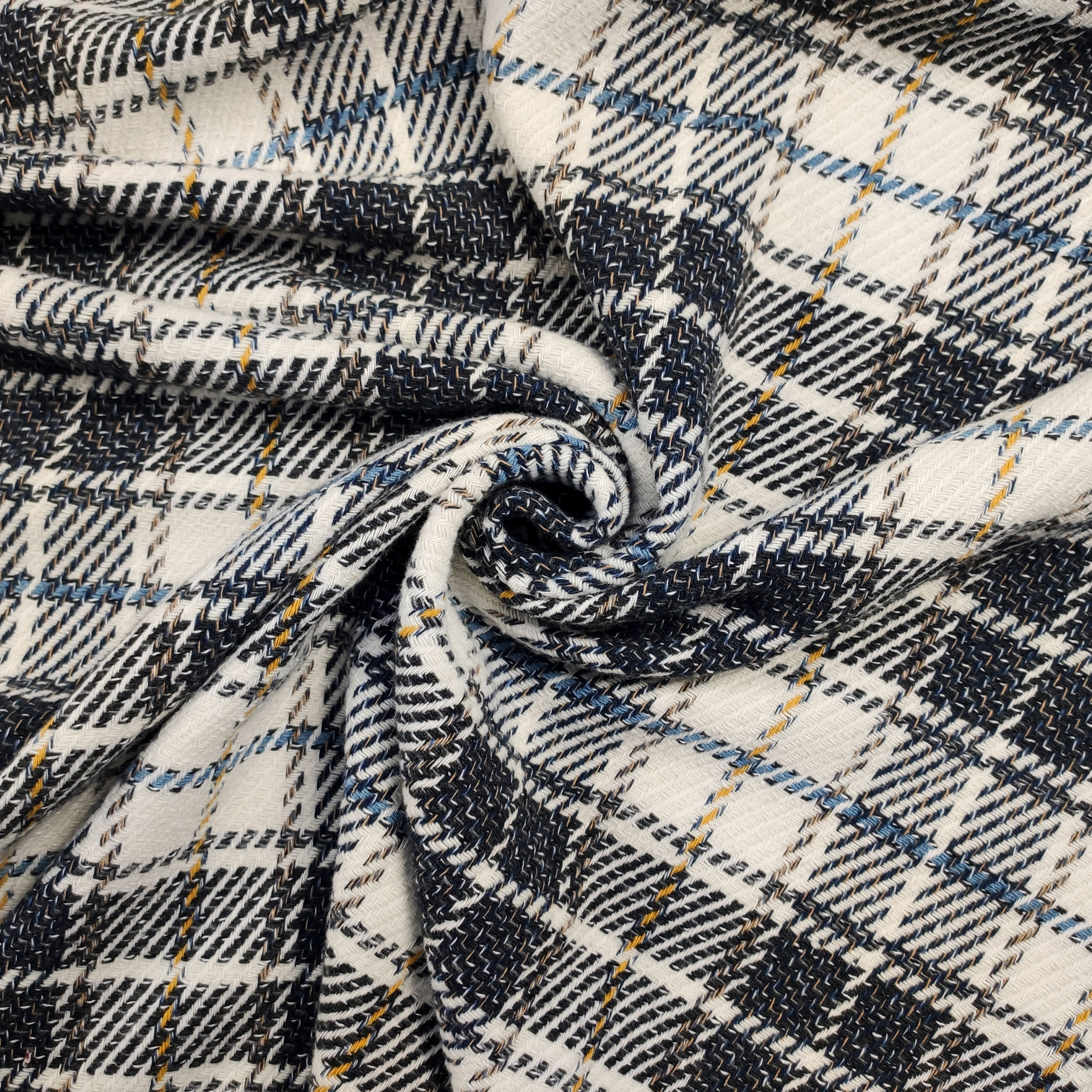 Jacquard écossais coton et soie