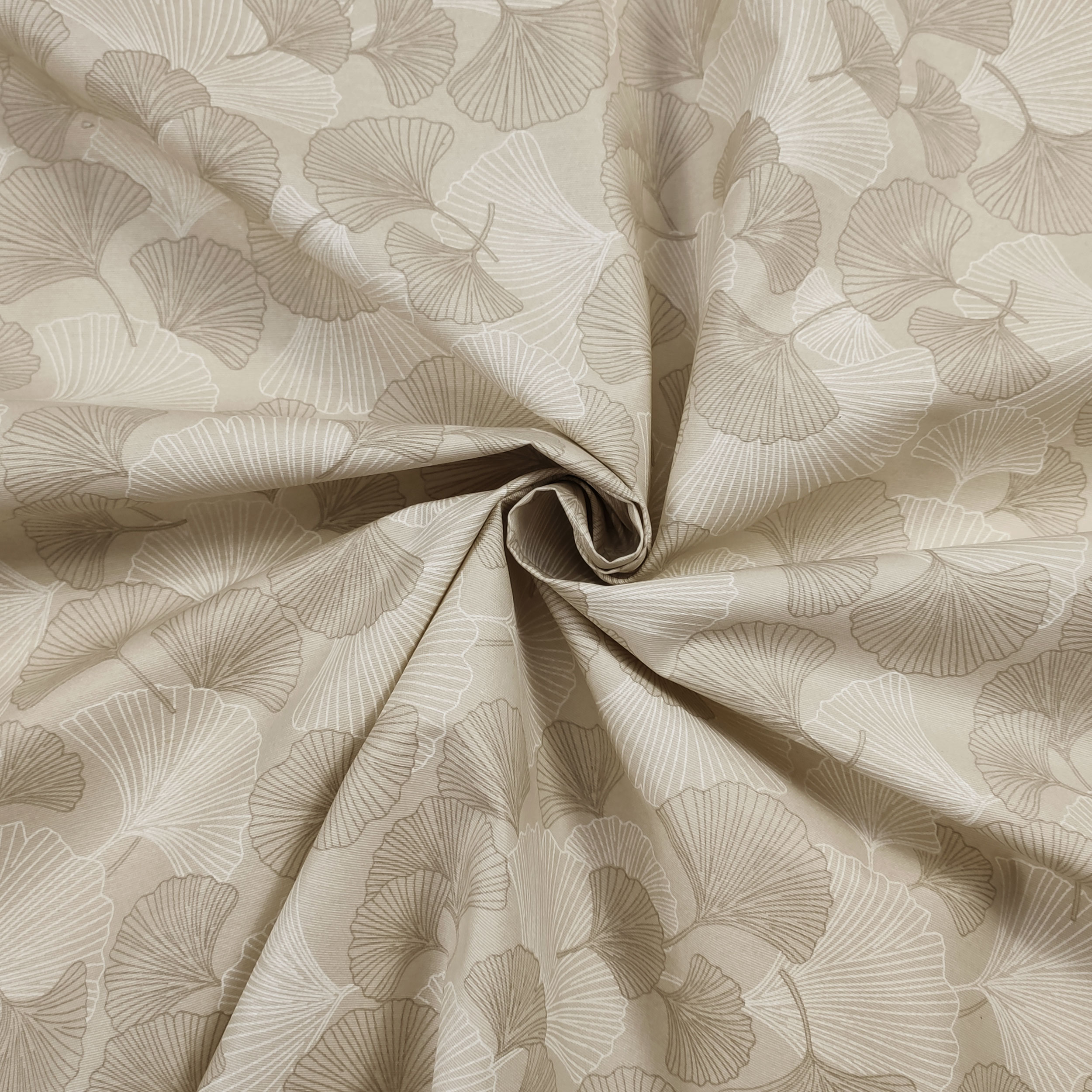 Fabric for Resin Tablecloth Ginkgo Leaves Beige
