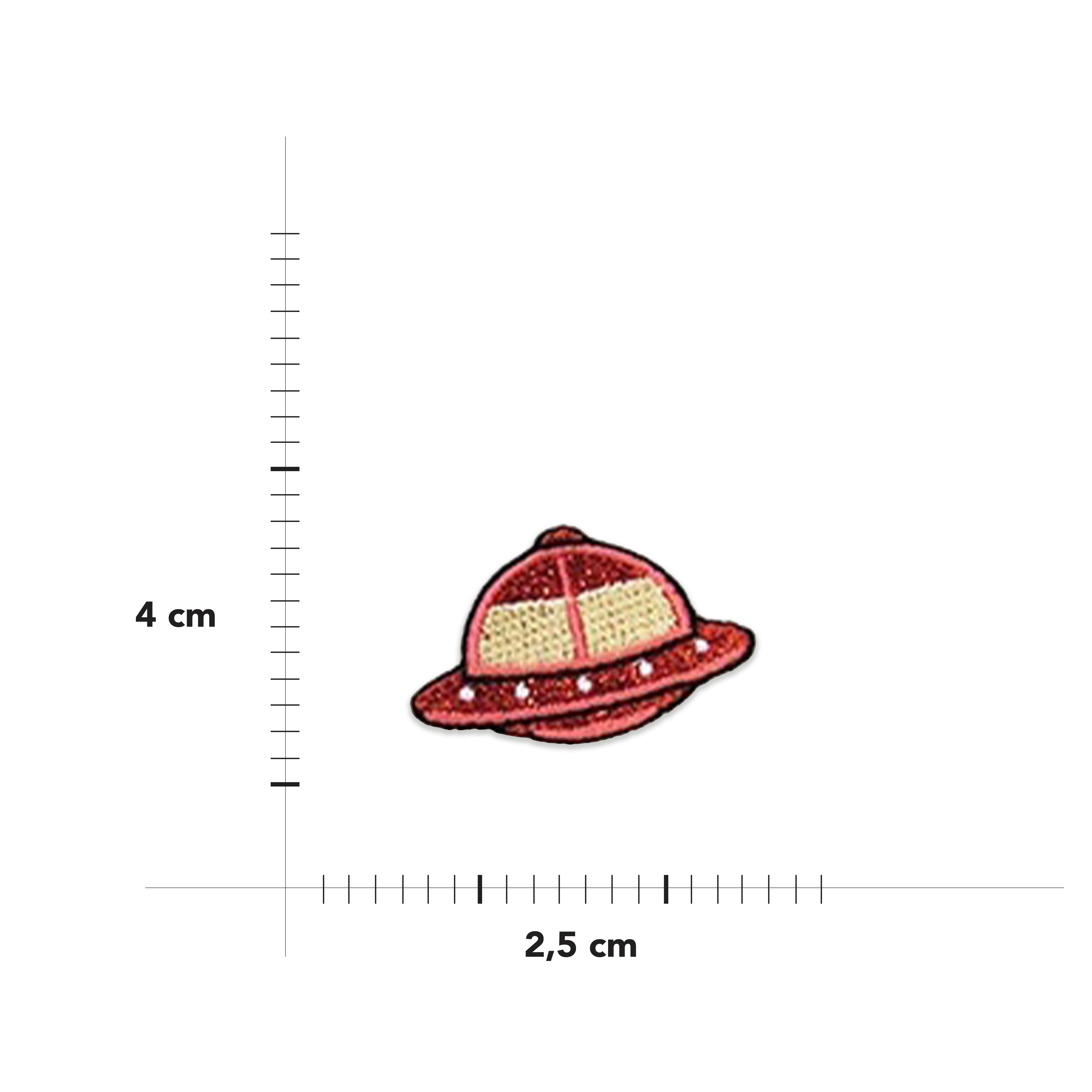 Thermoadhesive application Ufo Red Glitter Image
