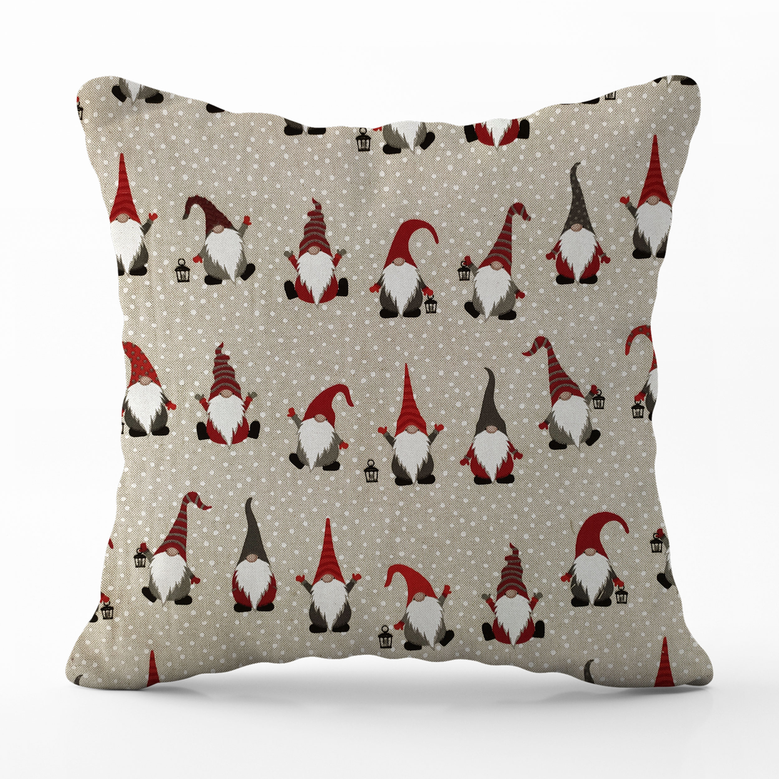 Coussin fantaisie Gnomes de Noël - Taie d'oreiller