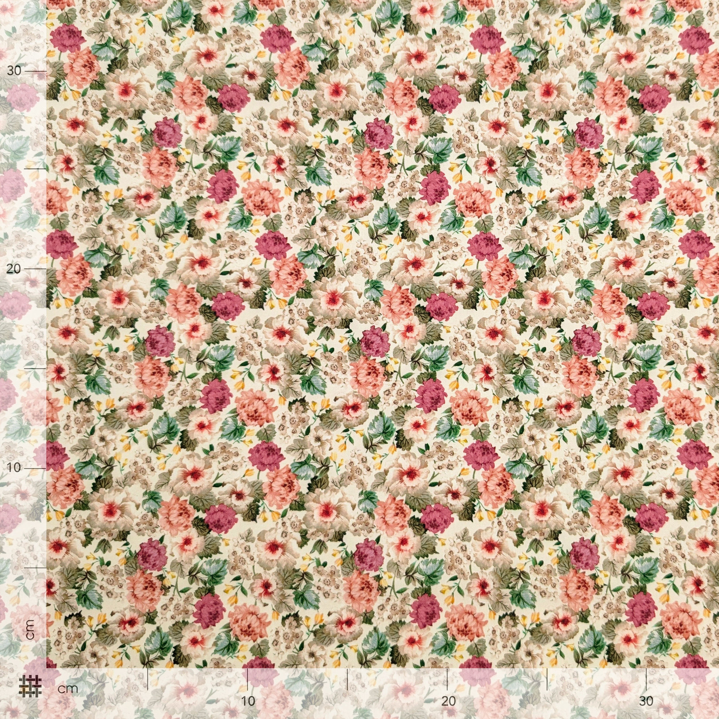 Poplin Cotton Romantic Bouquet Cream Image
