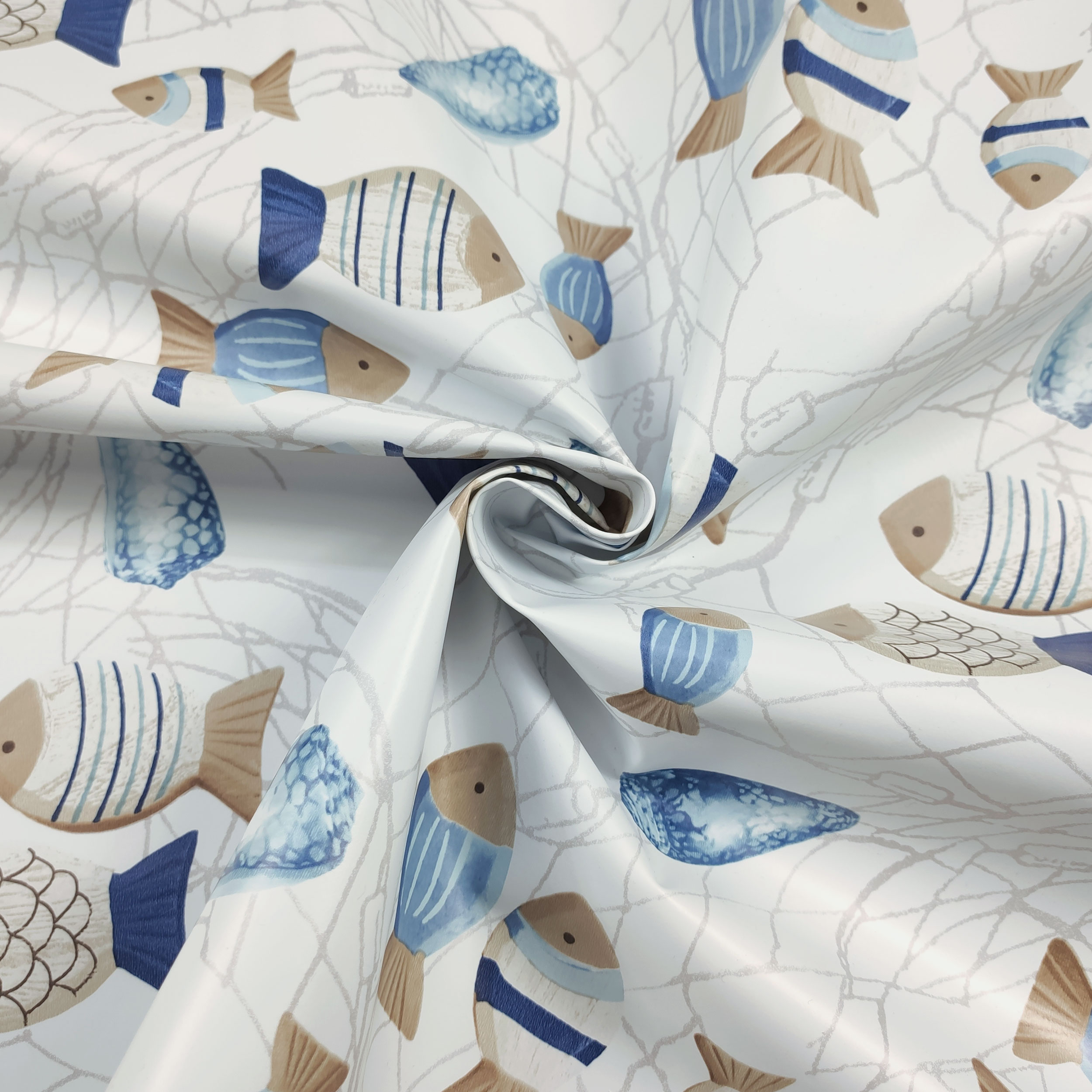 Tissu pour nappe plastifiée Poisson