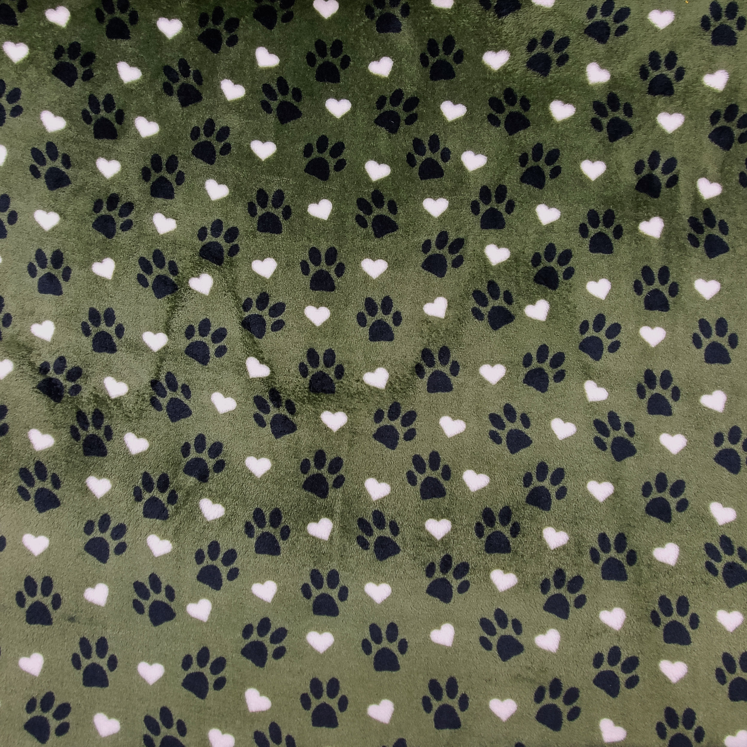 Cashmere Hand Fleece Orme and Hearts Fondo Verde Militar