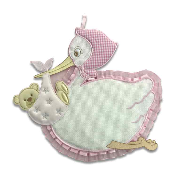Pink Stork Birth Ribbon Image