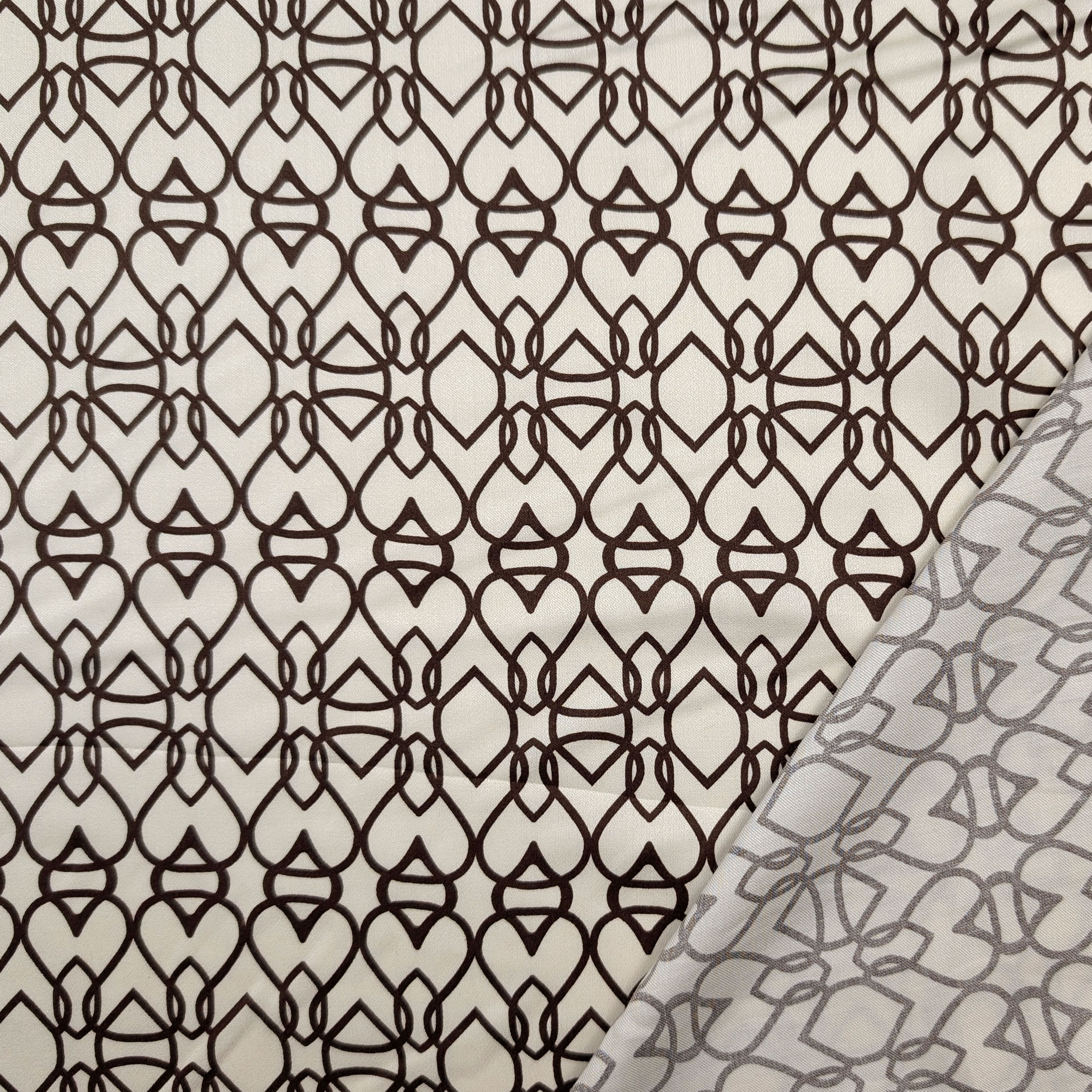 Abstract Brown Geometric Patterned Satin Image