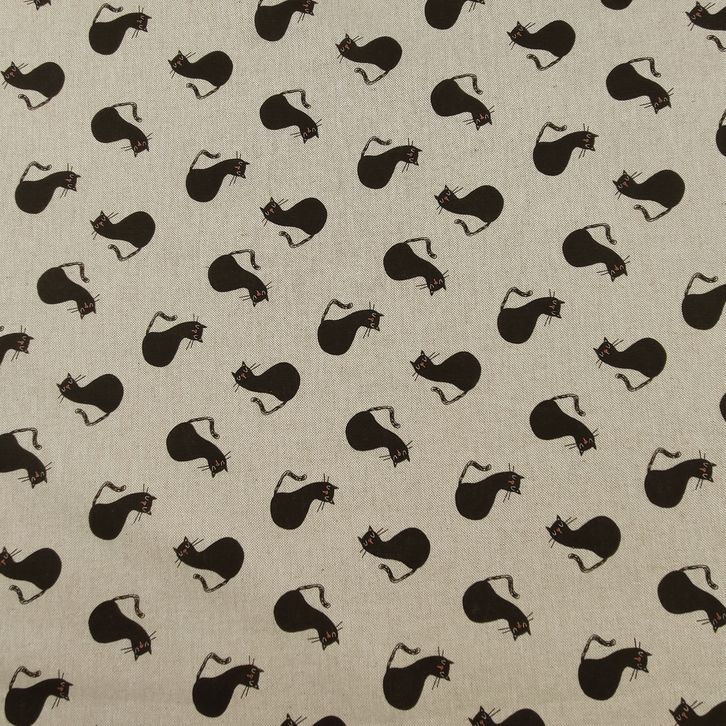 Panama Tissu Découpe Chatons noirs 50x145 cm Image