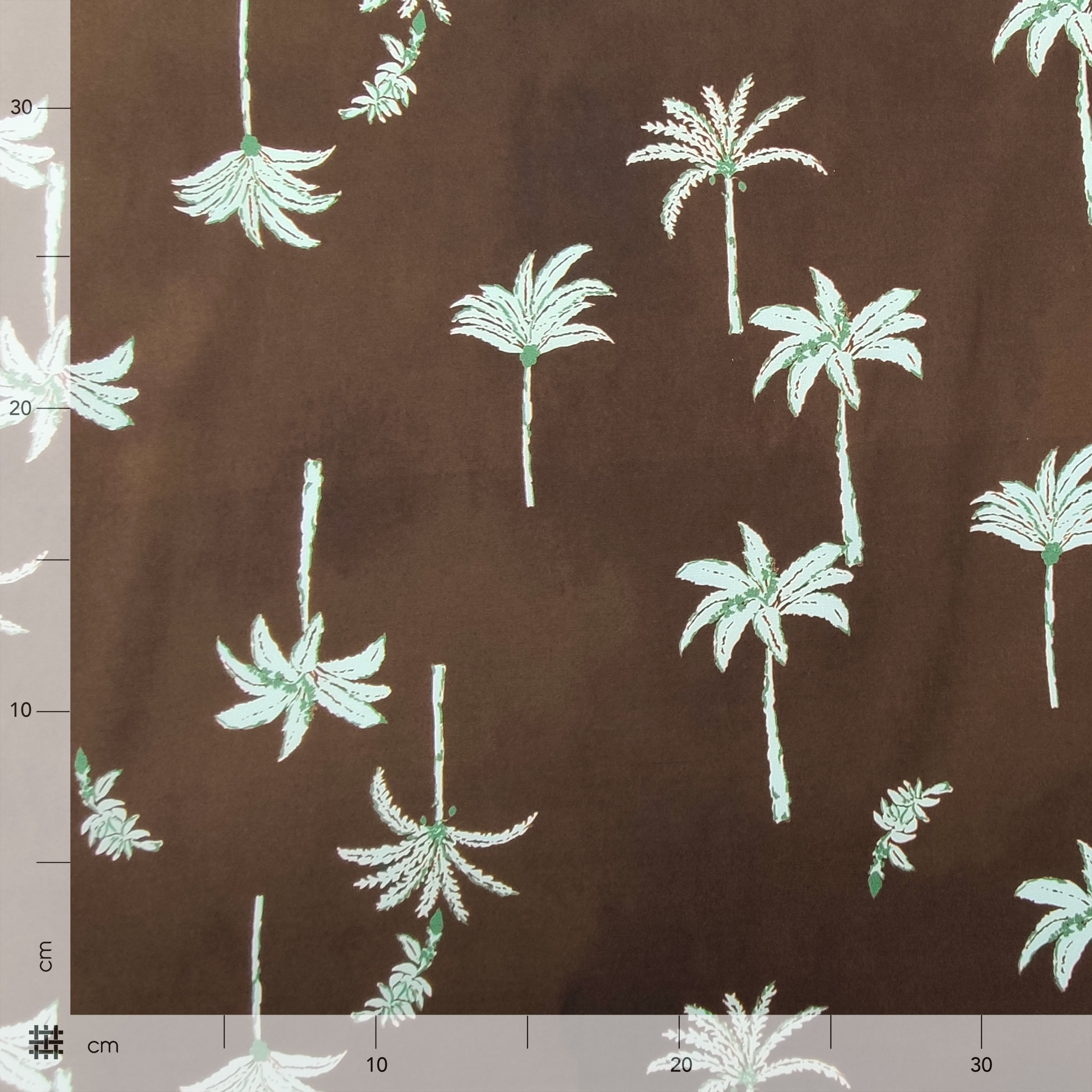 Baumwollstoff Braun Palm Fantasy