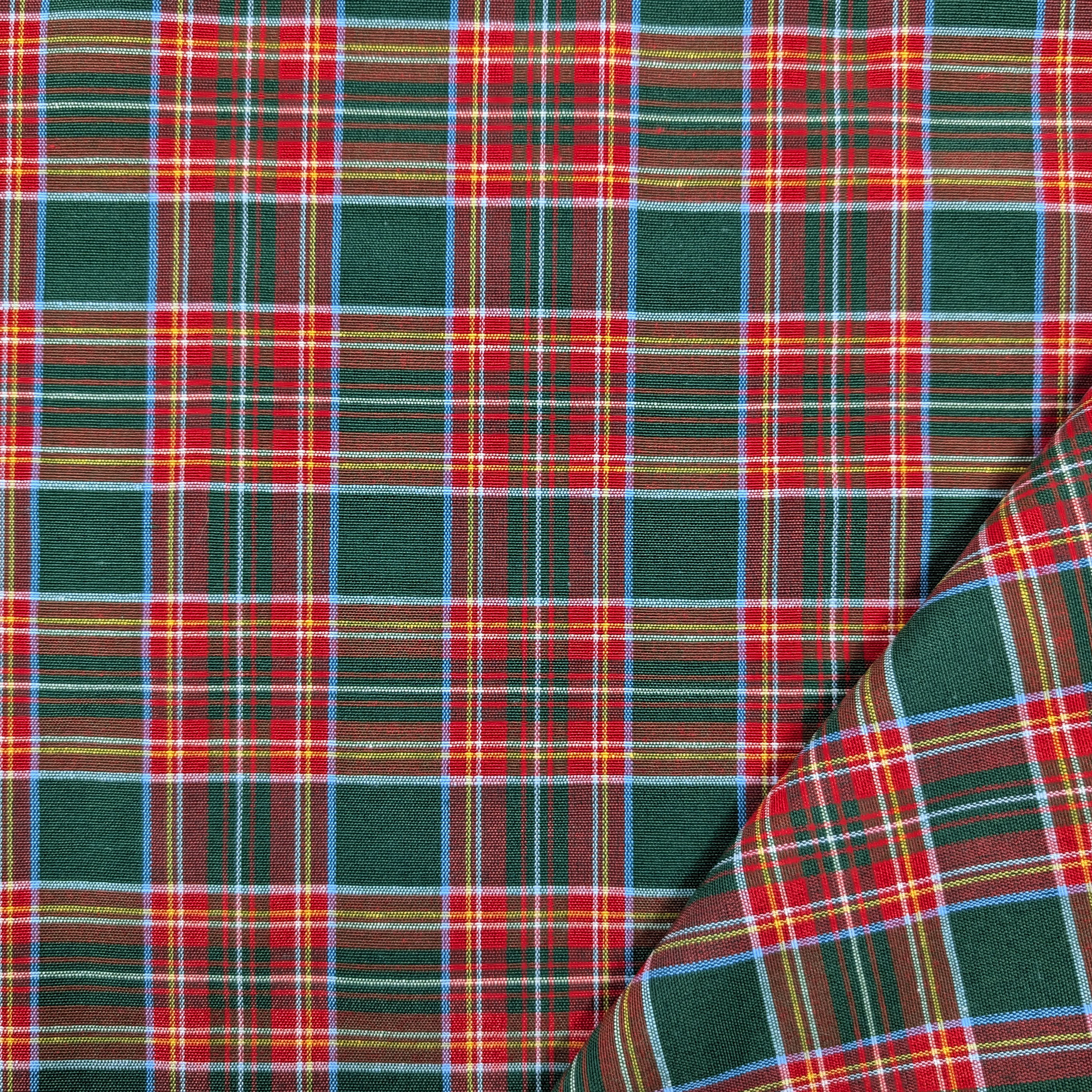 Medium Tartan Fabric Green Red Checks Image