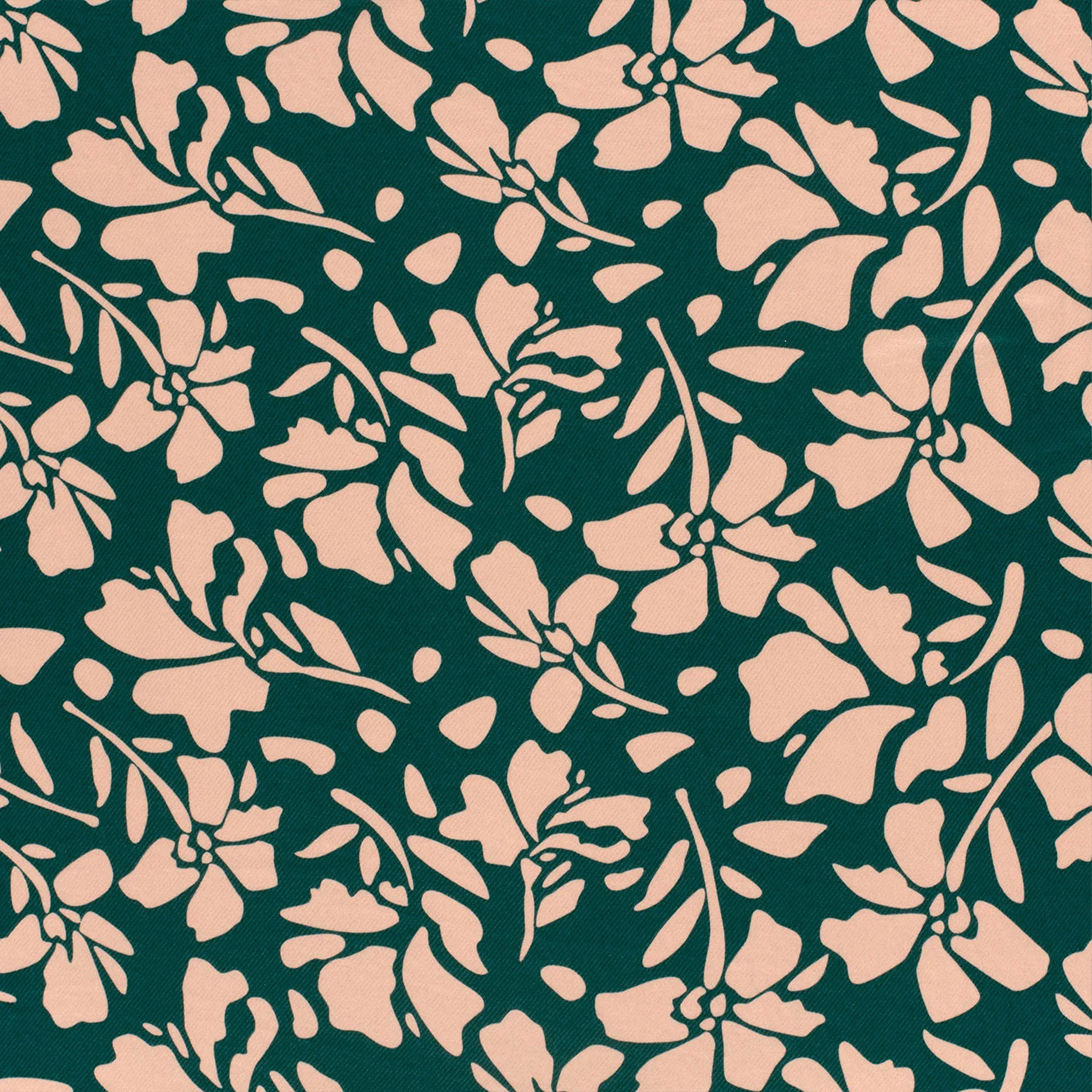Twill de viscose Fleurs fond vert Image