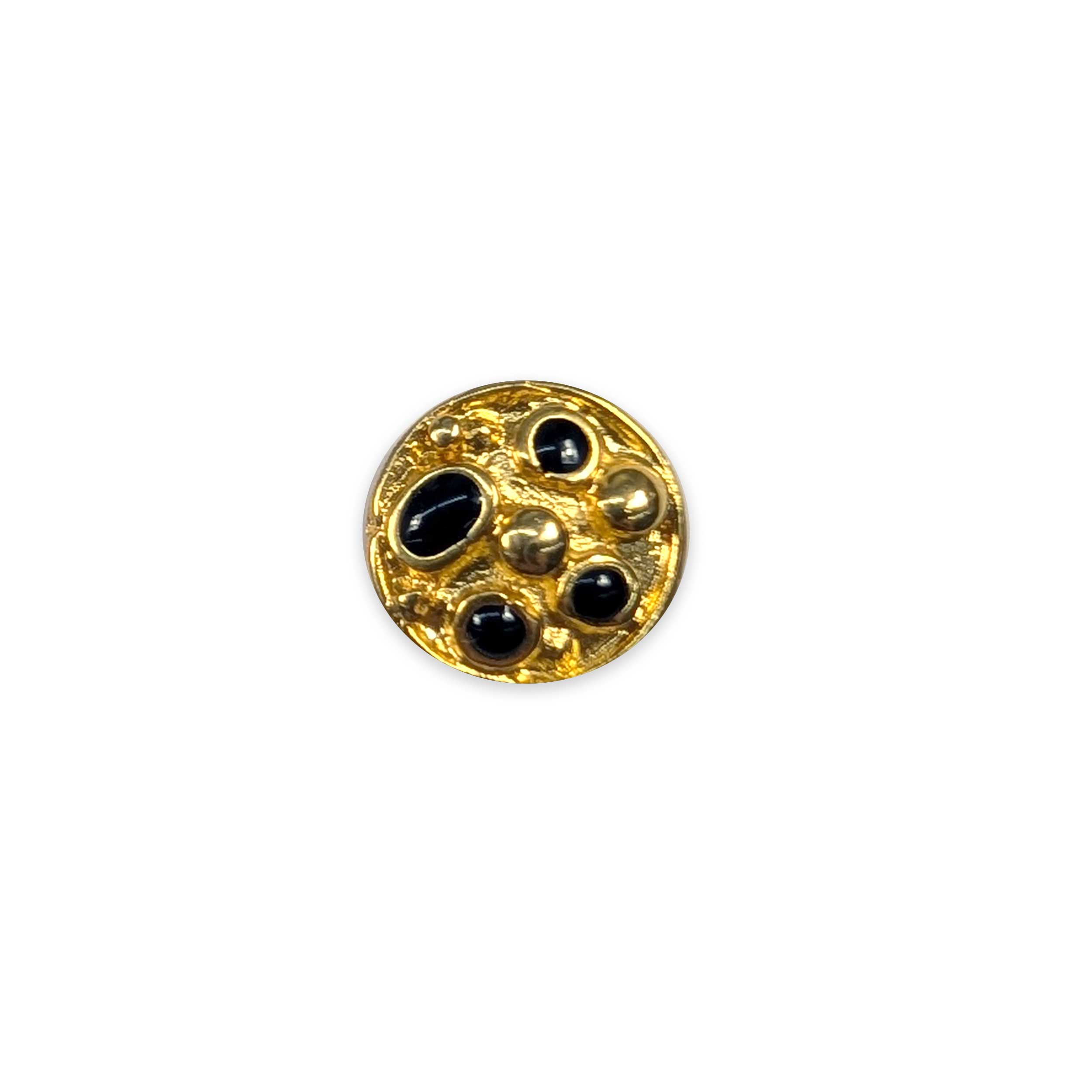 Gold and Dark Stone Jewel Button Image