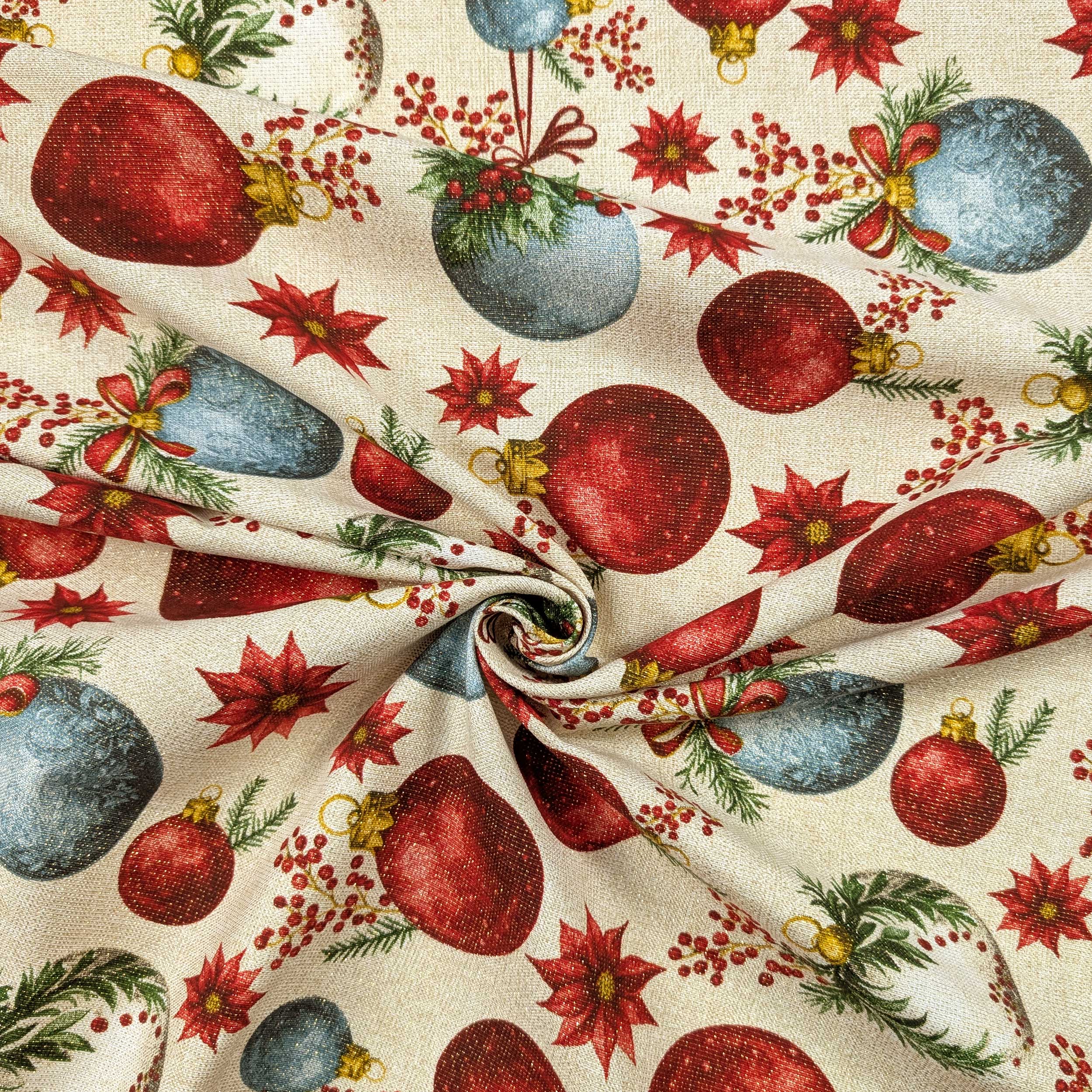 Light Gold Christmas Panama with Lurex Balls Image