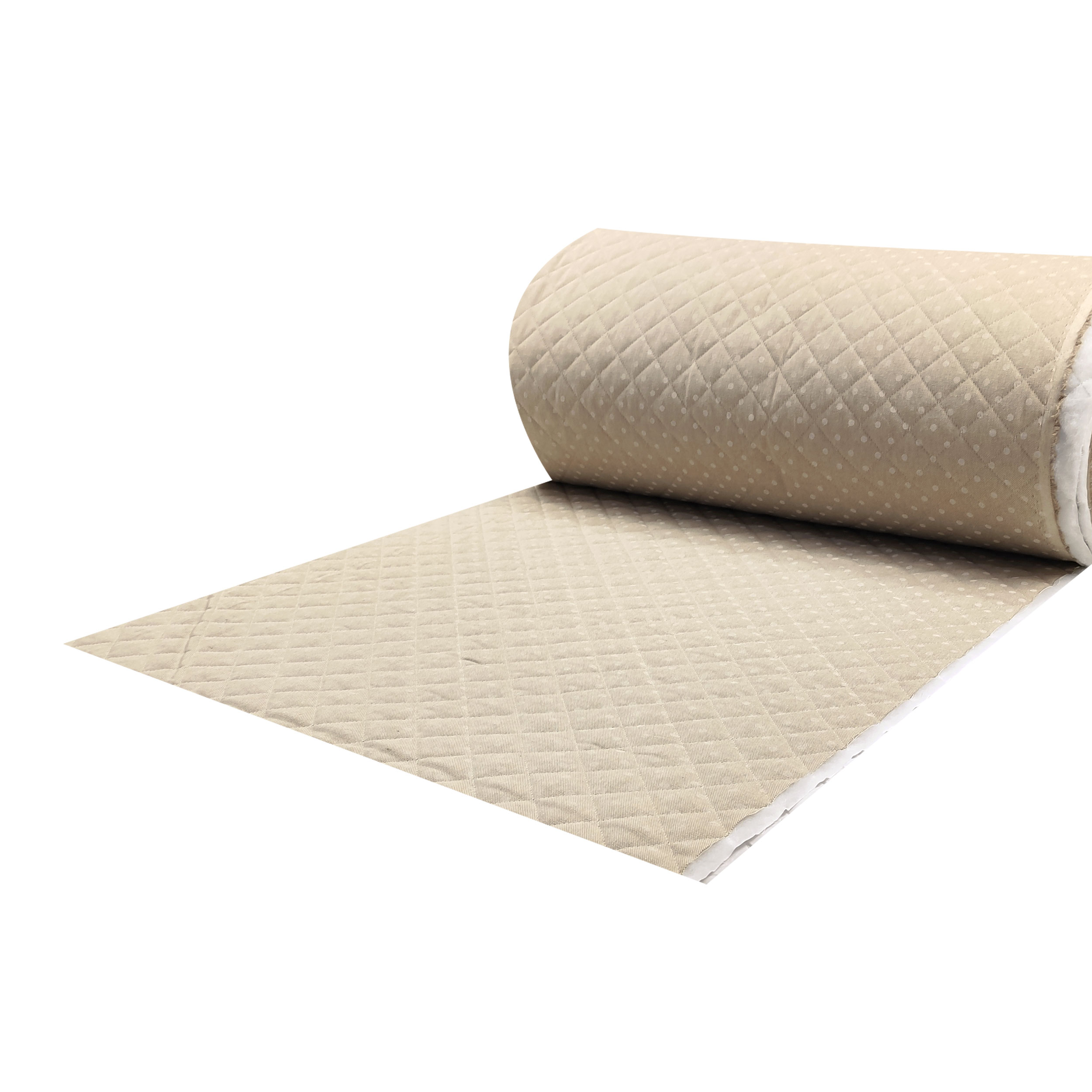 White Polka Dot Quilted Fabric
