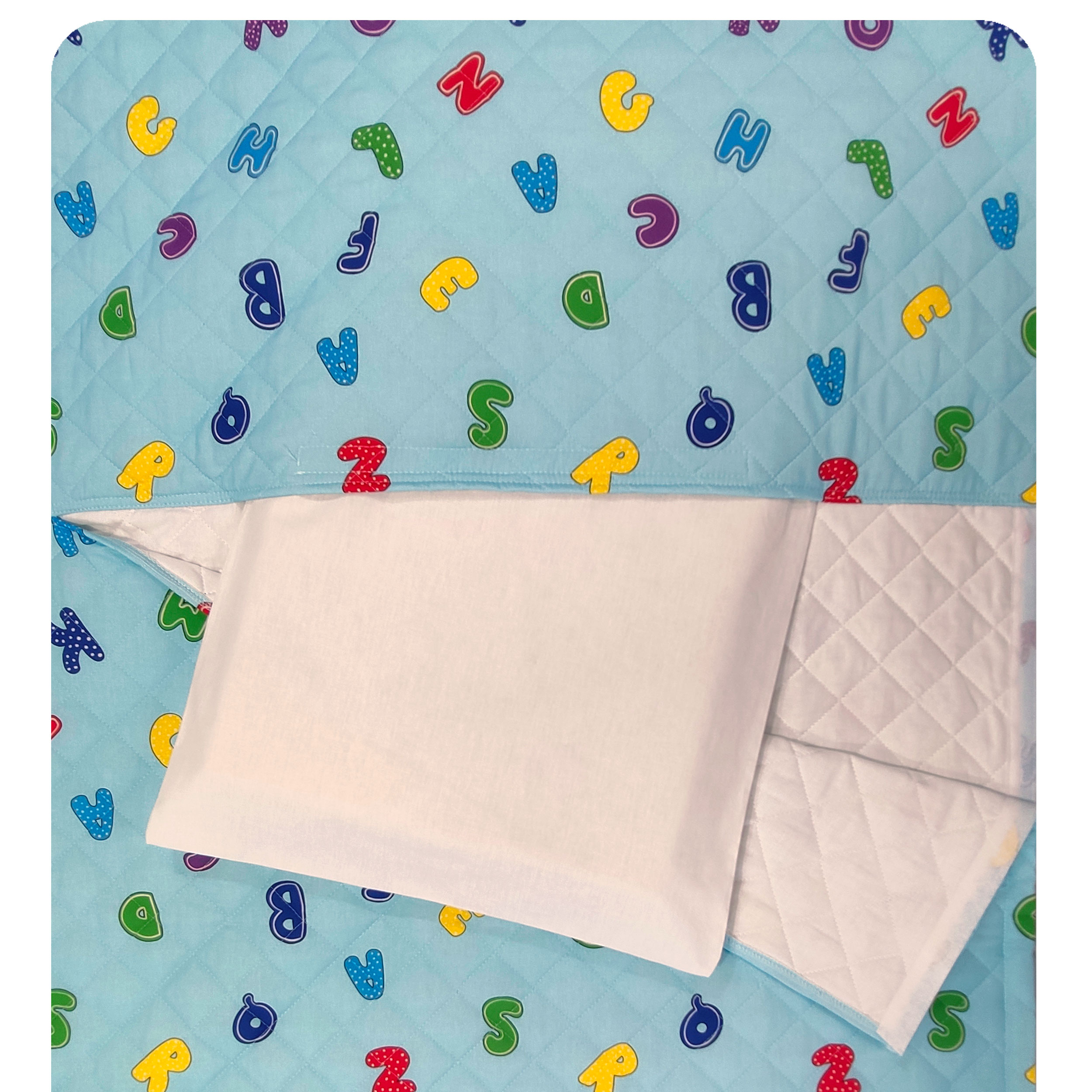 Alphabet Sac de couchage Fond bleu clair