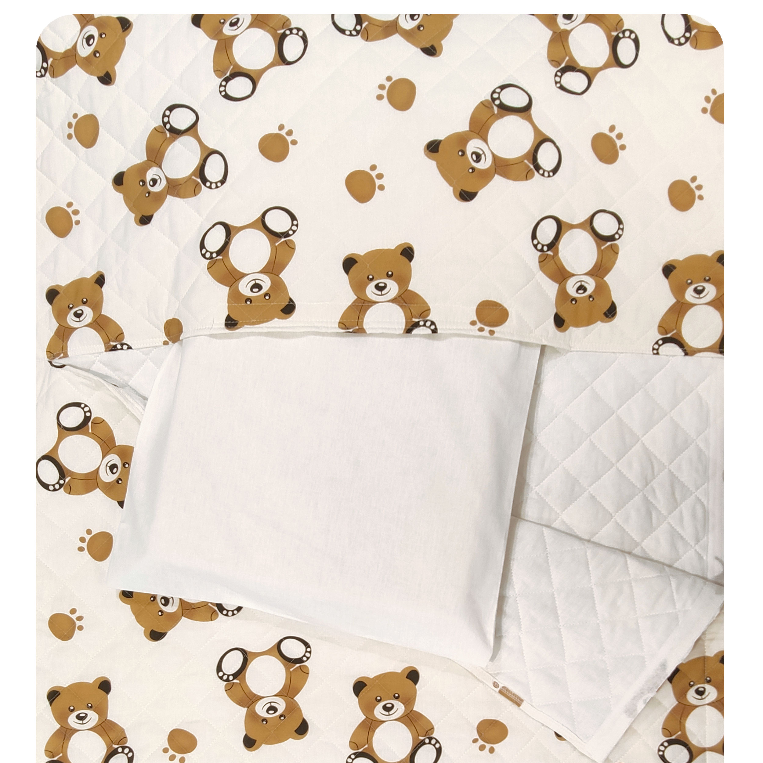 Ours en sac de couchage Fond blanc