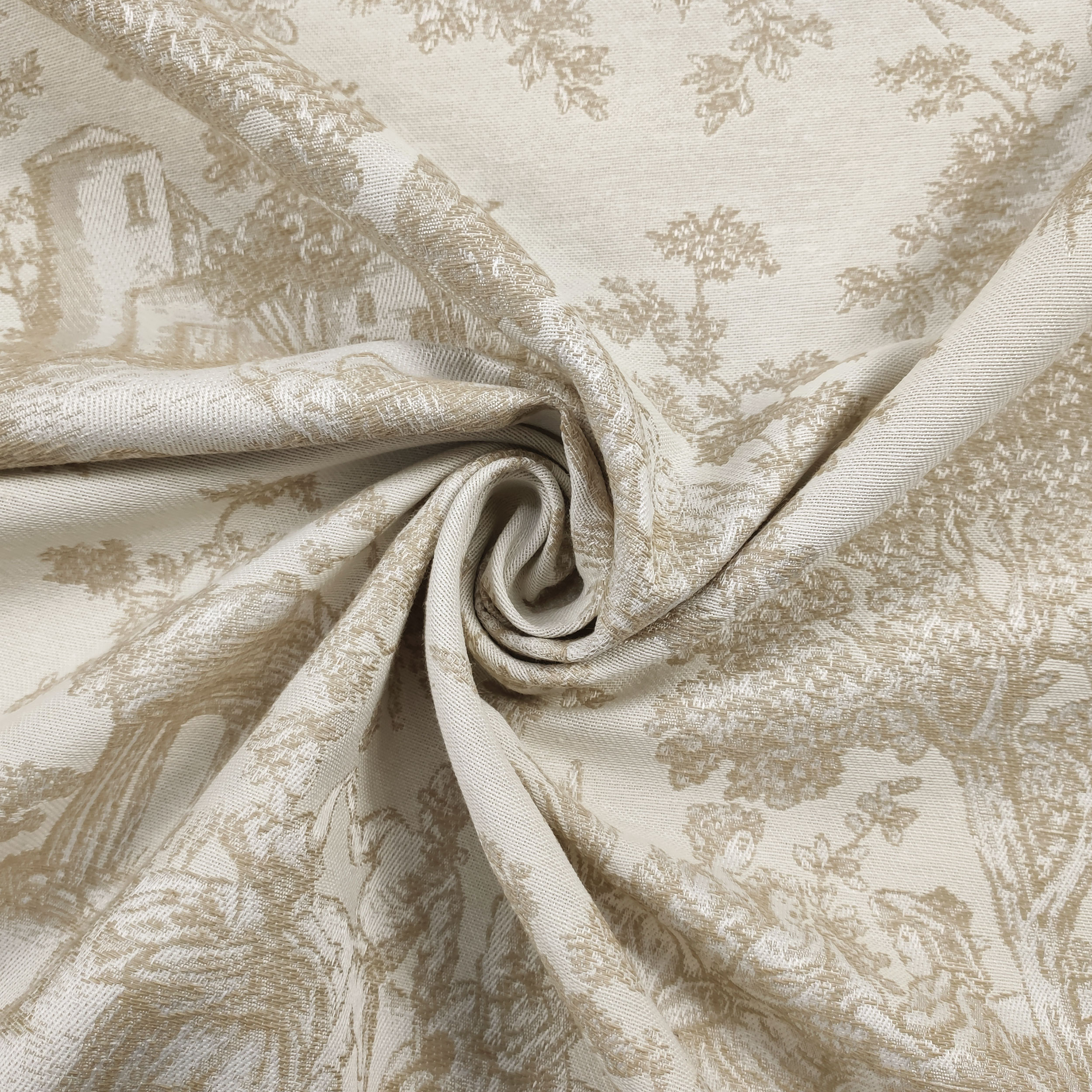 Jacquard Toile de Jouy Beige