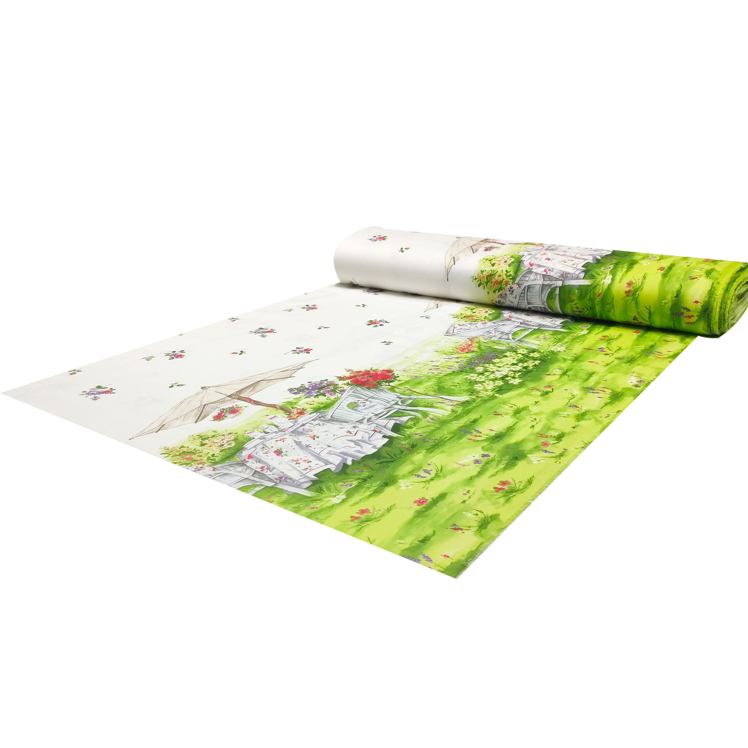 Baumwolltischdecke mit Blumengartenbordüre