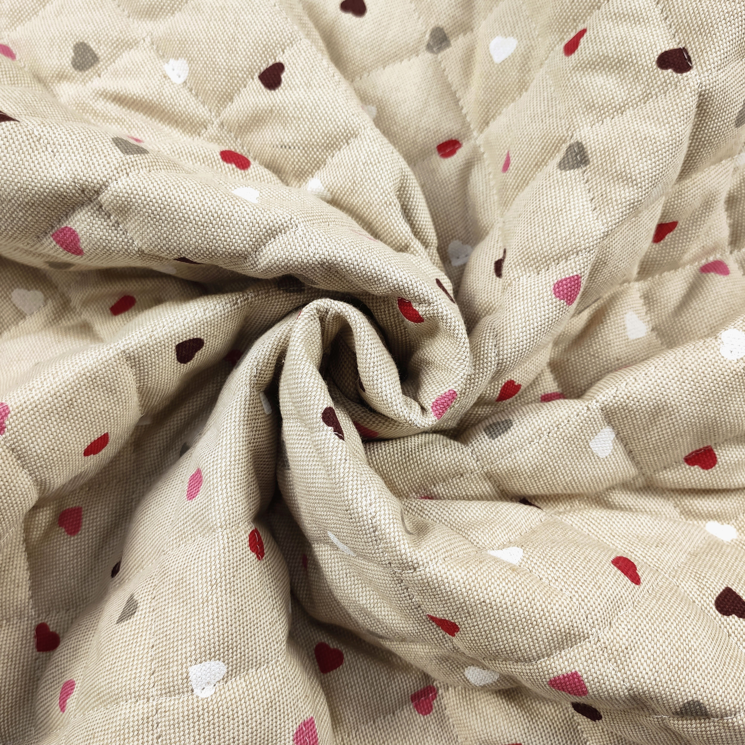 Cuoricini Toni Red and Pink Quilted Fabric