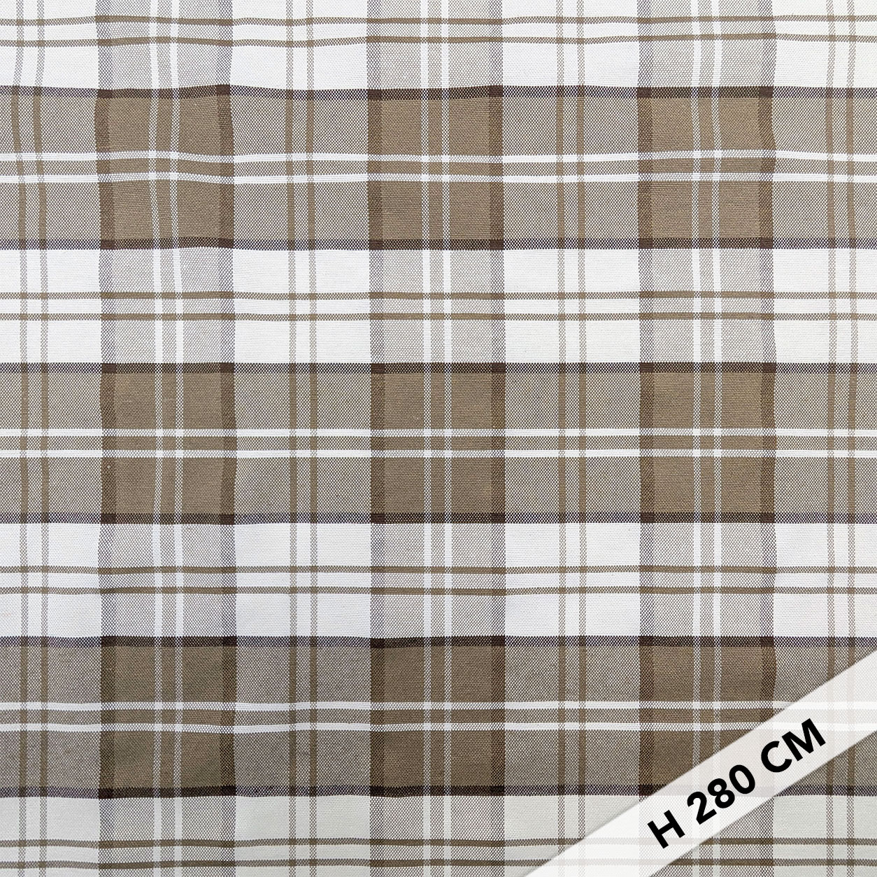 Beige Tartan Yarn Dyed Fabric Image