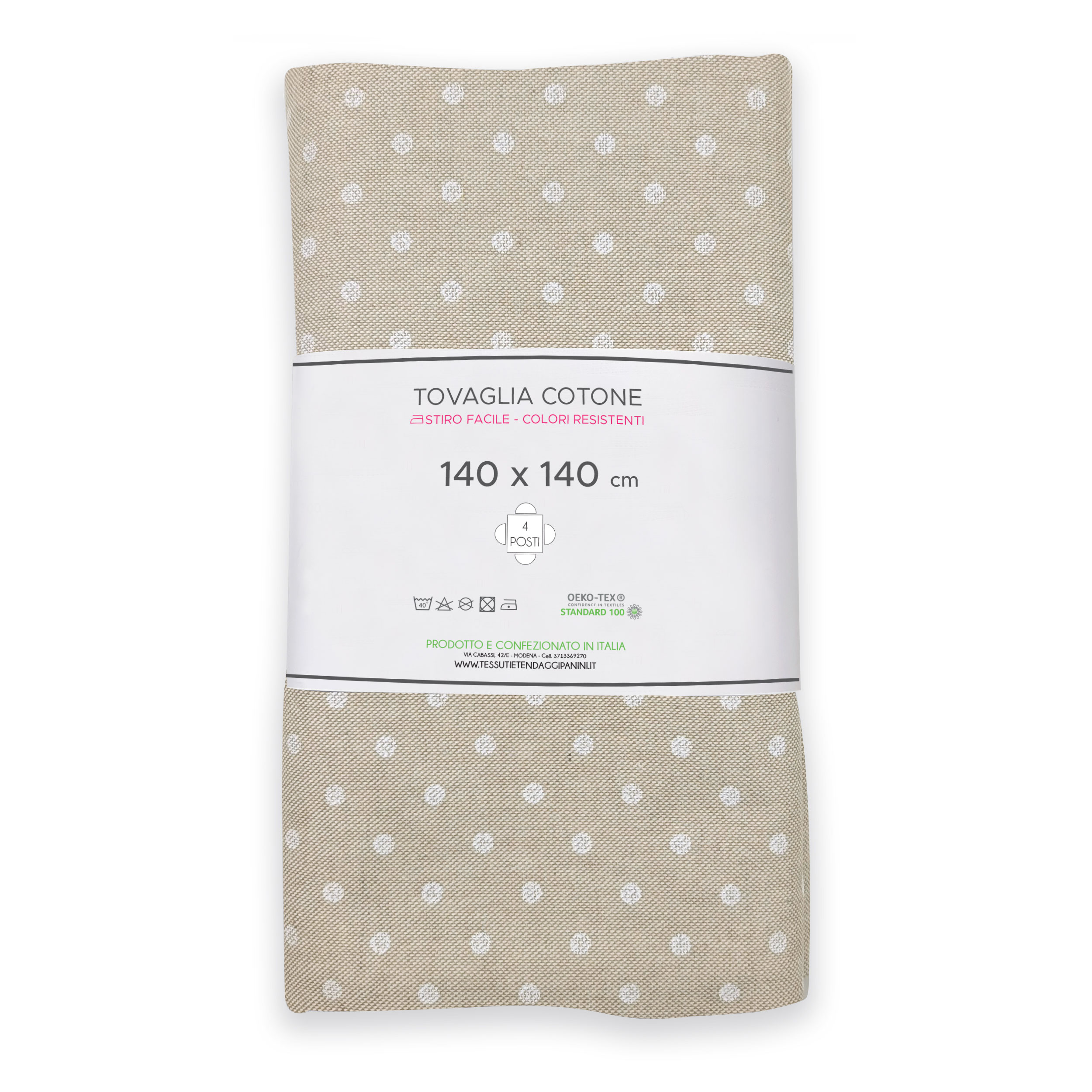 White Polka Dot Tablecloth Image