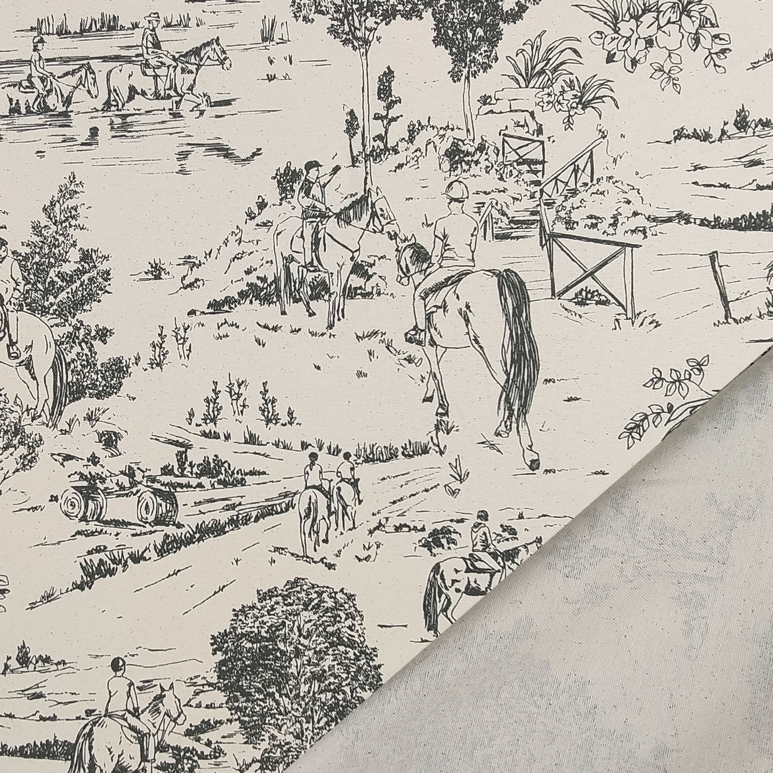 Toile De Jouy Natur Anthrazit