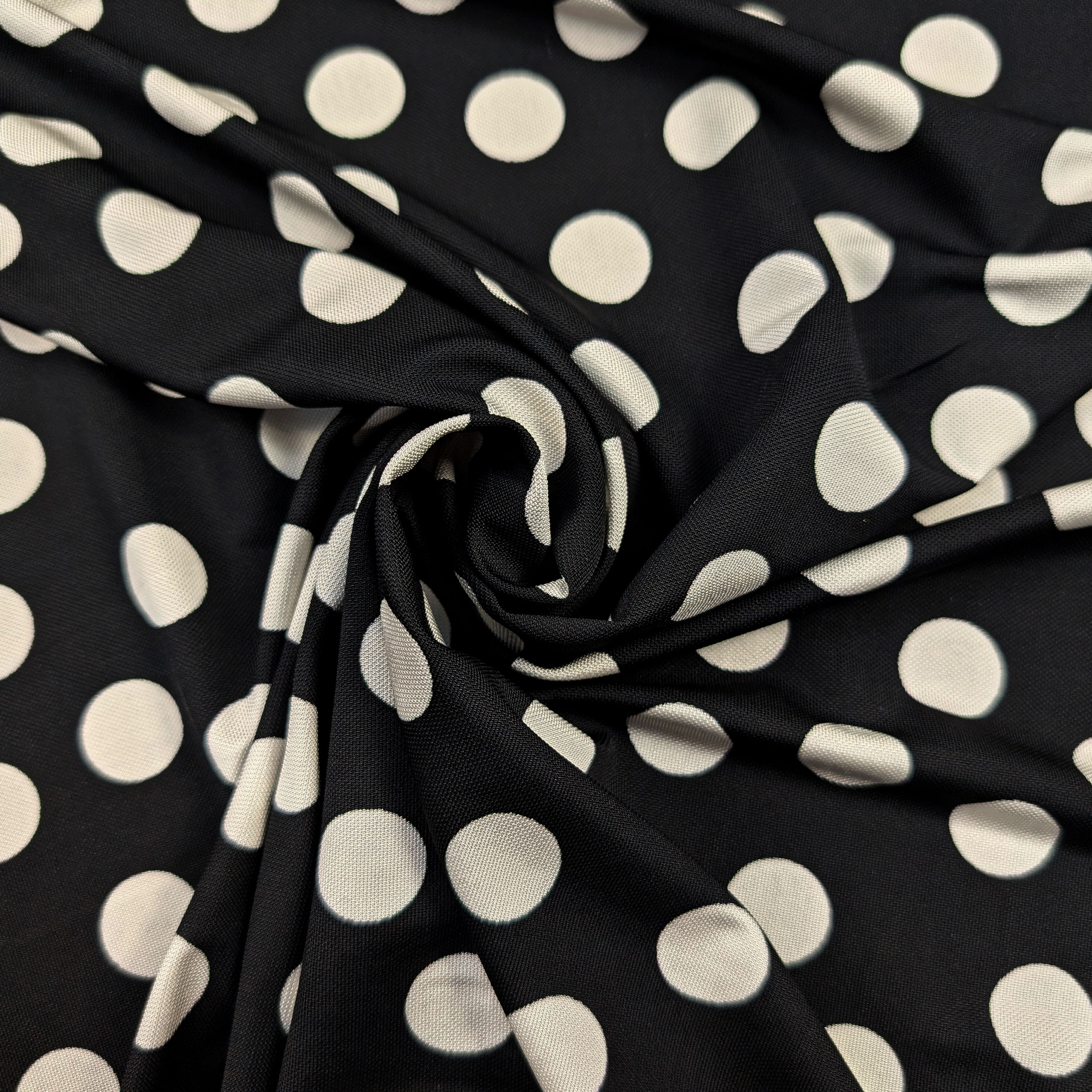 Viscose jersey White polka dots
